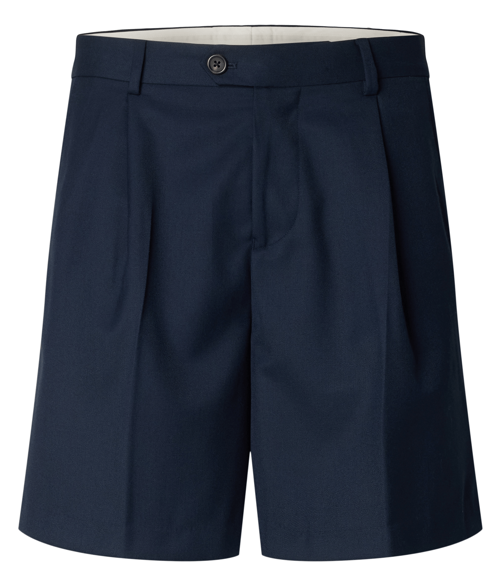 Rechte short met plooitjes SELECTED Blauw