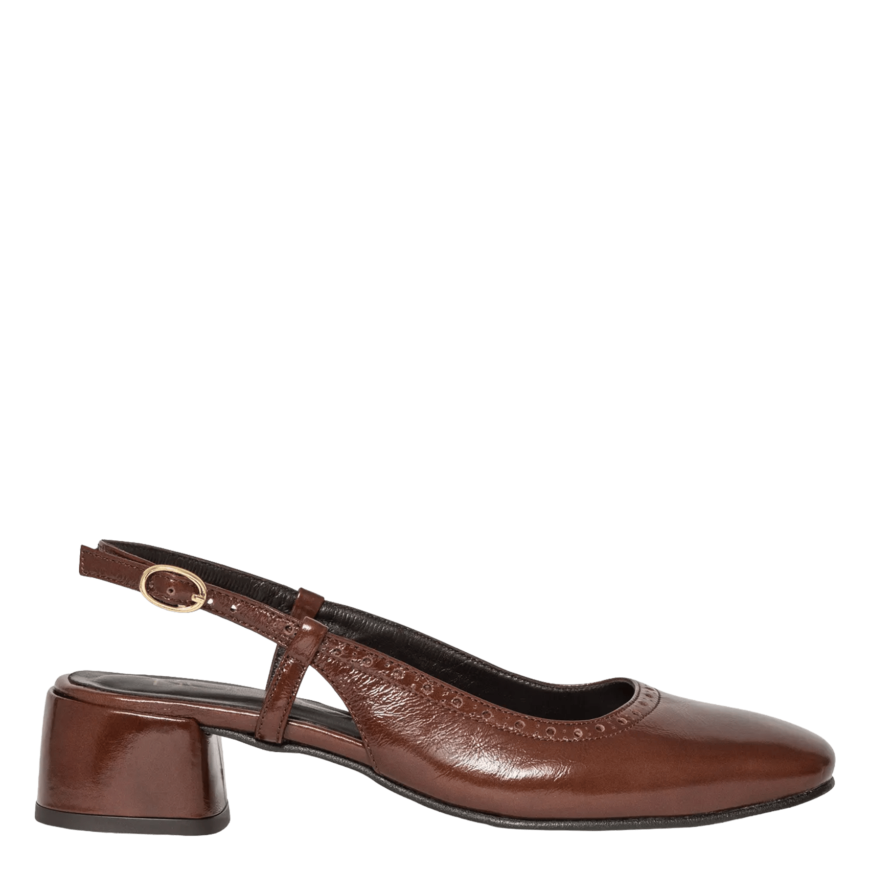 Slingback-Pumps aus einfarbigem Leder BOCAGE Braun