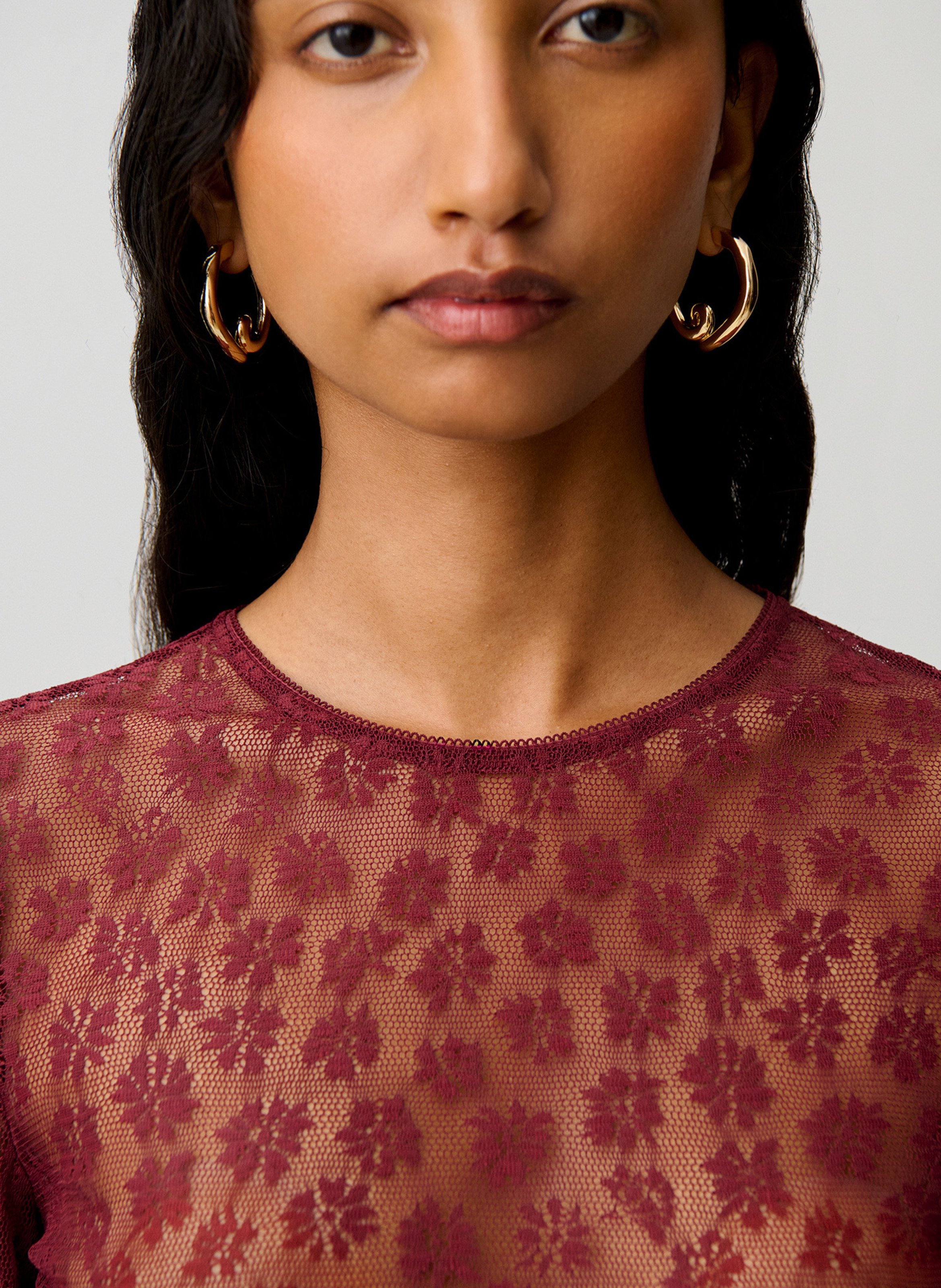Top met transparante print | Rood CLAUDIE PIERLOT Dames
