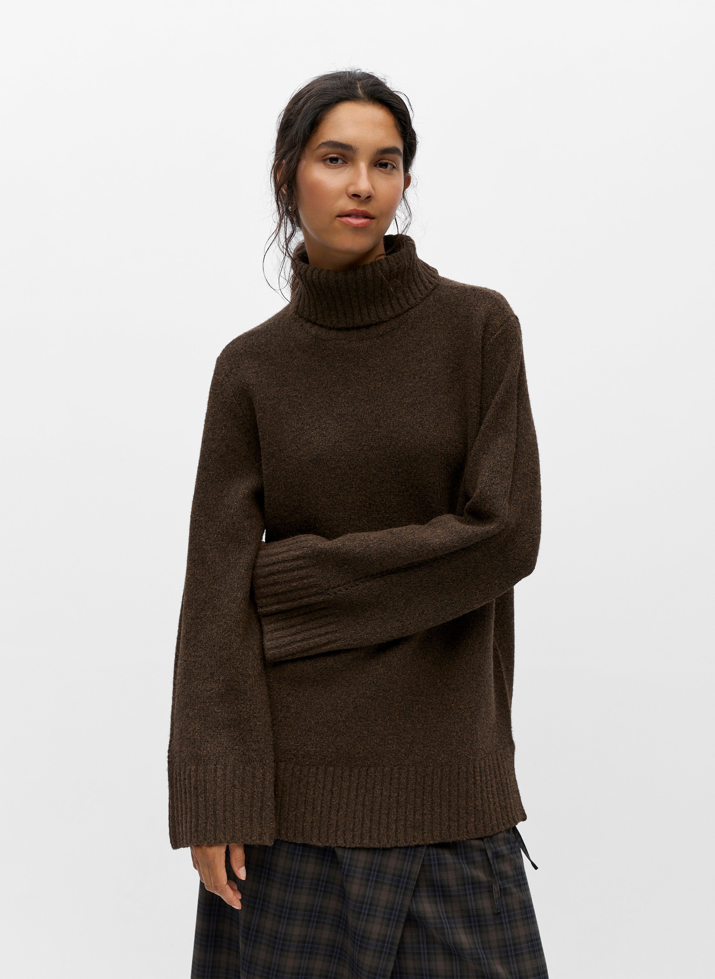 Oversize Rollkragenpullover OBJECT Braun