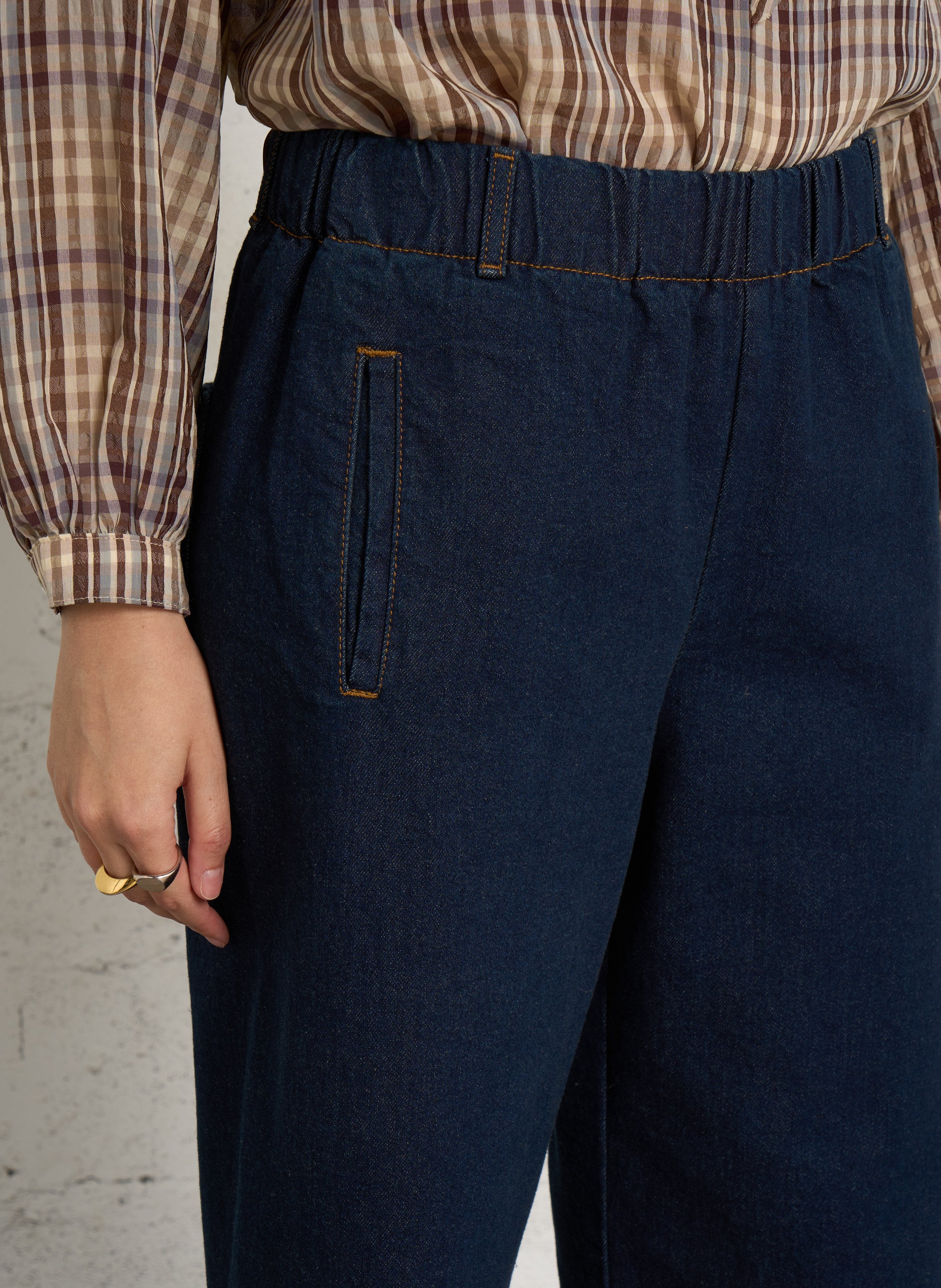 Rechte jeans in ruwe katoenmix HOD PARIS Blauw