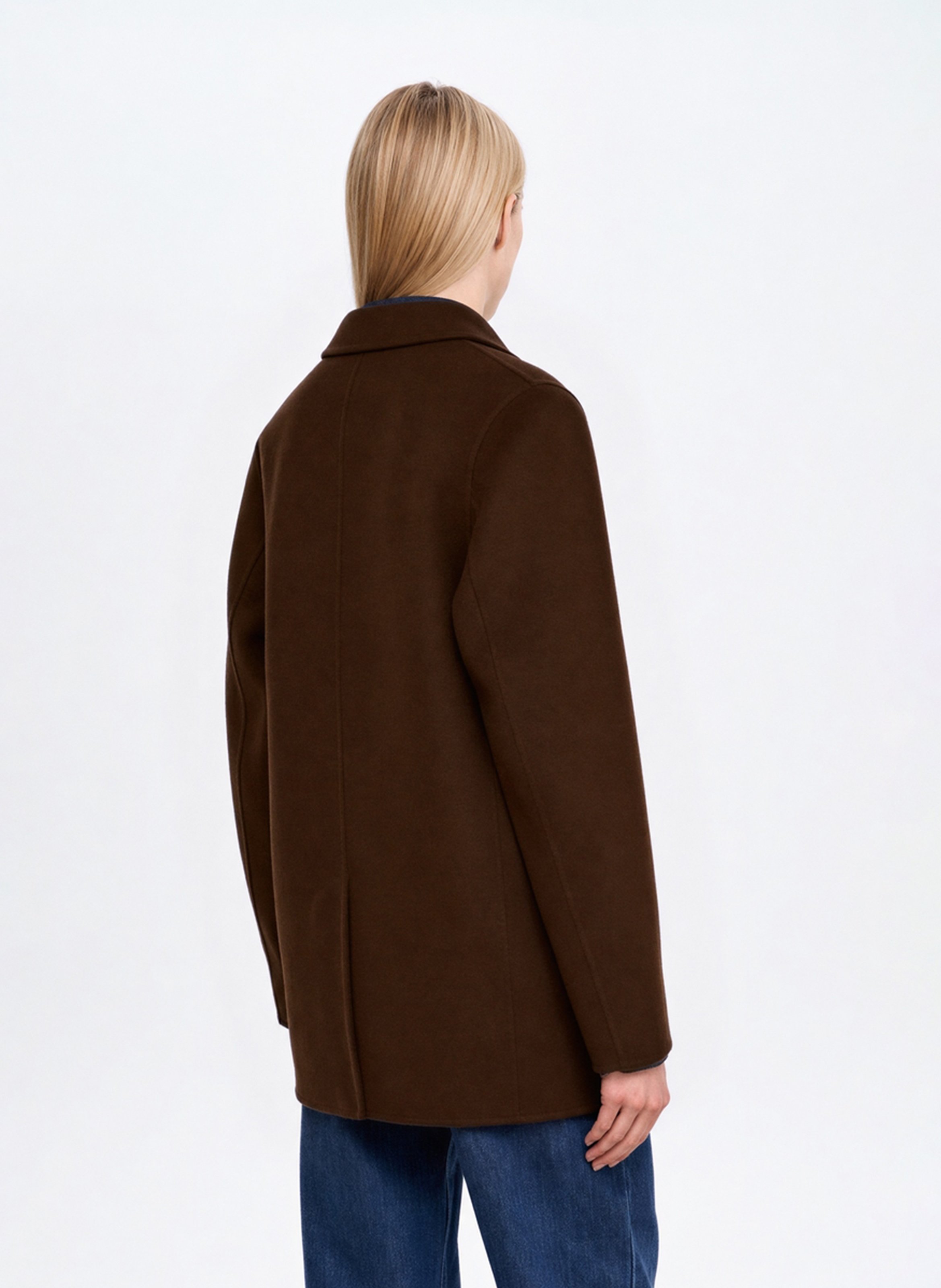 Wool-blend jacket with tailored collar VANESSA BRUNO Brown