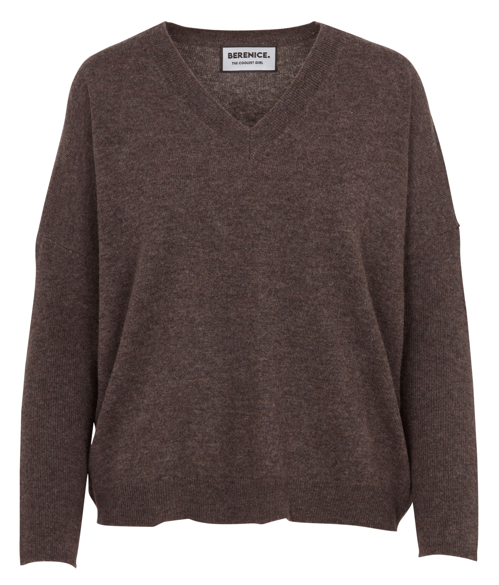 Pull ample col V à studs en laine BERENICE