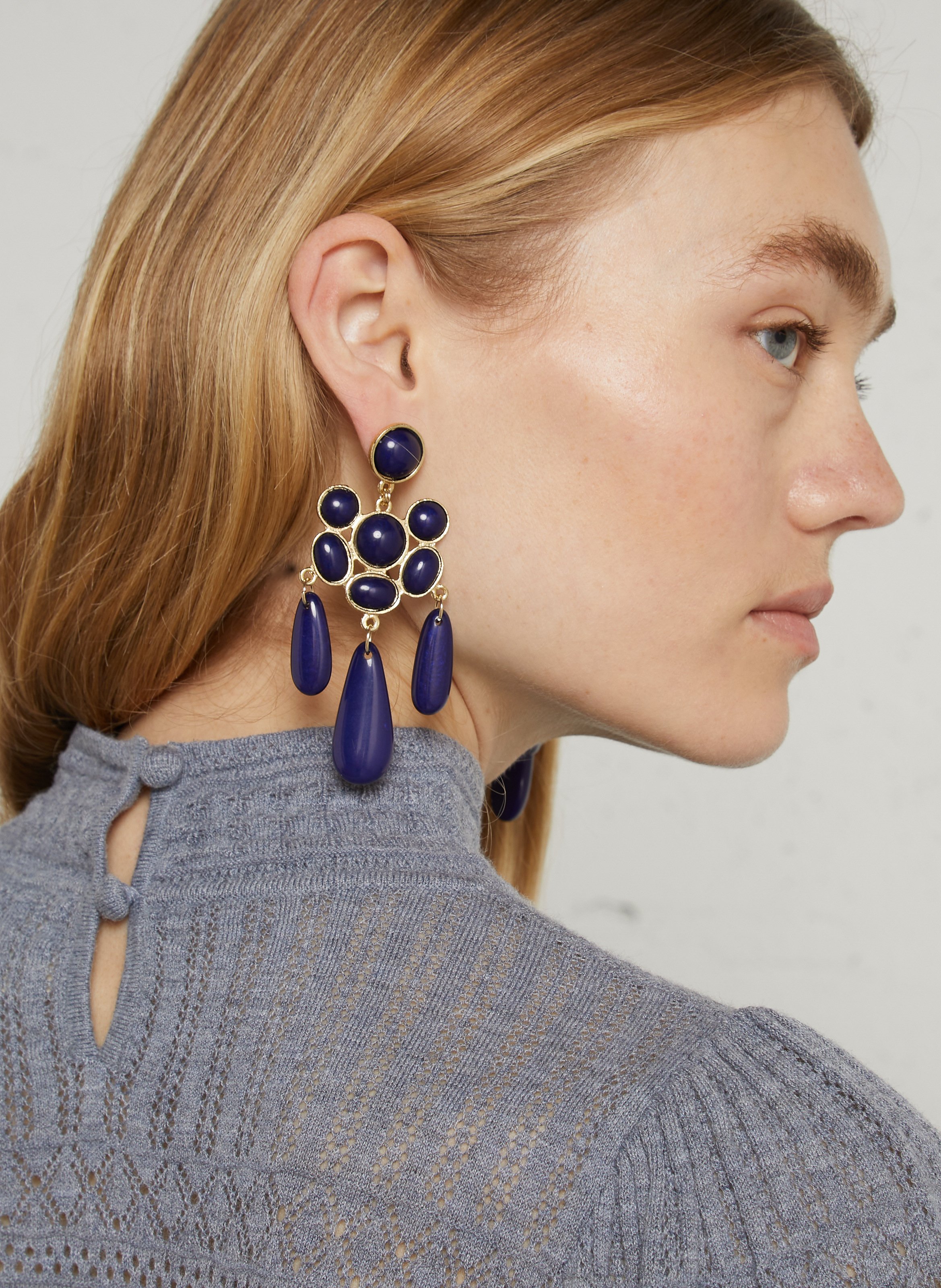Boucles d'oreilles pendantes FEEKA Bleu