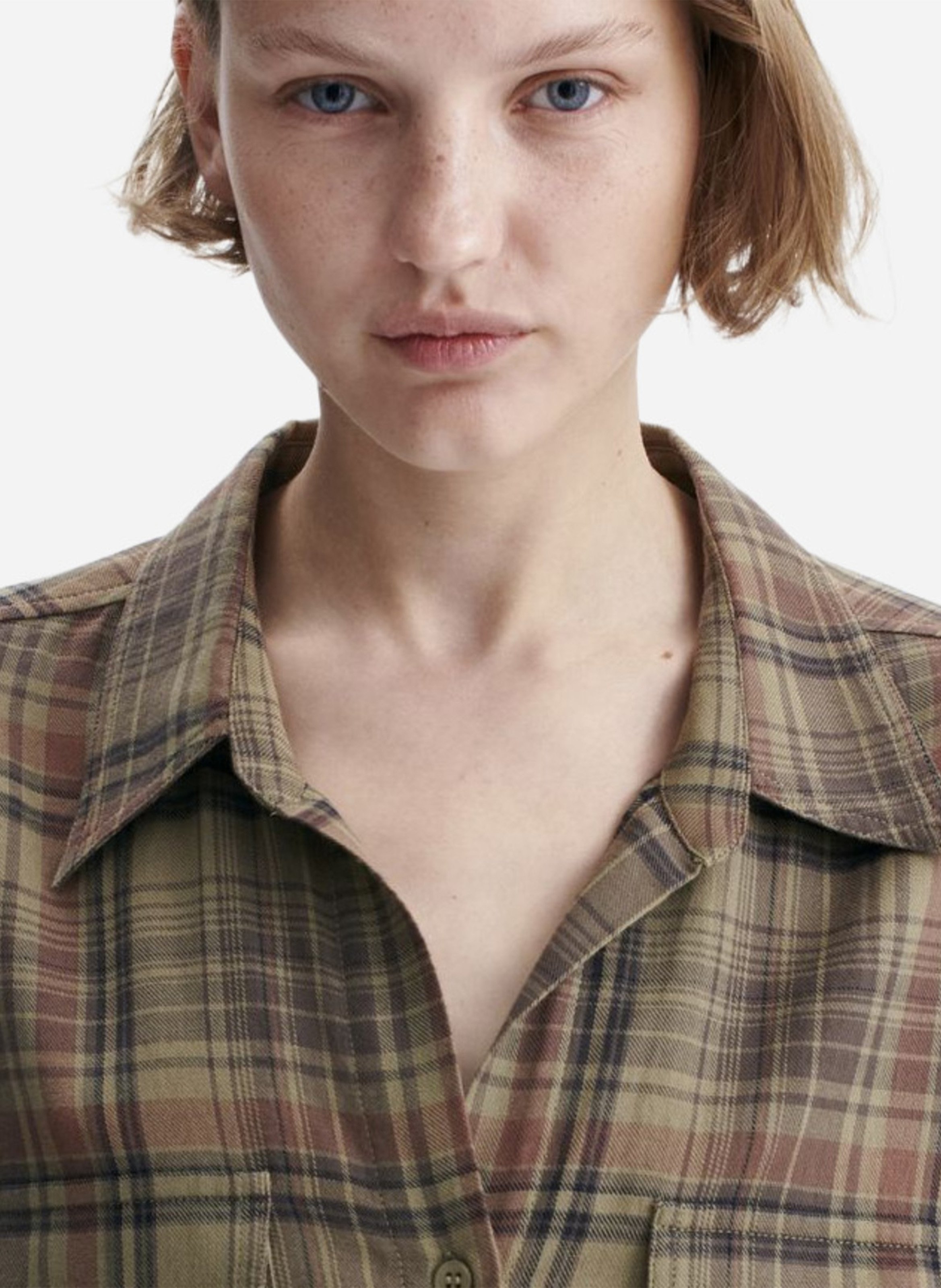 Straight checked shirt VANESSA BRUNO Khaki