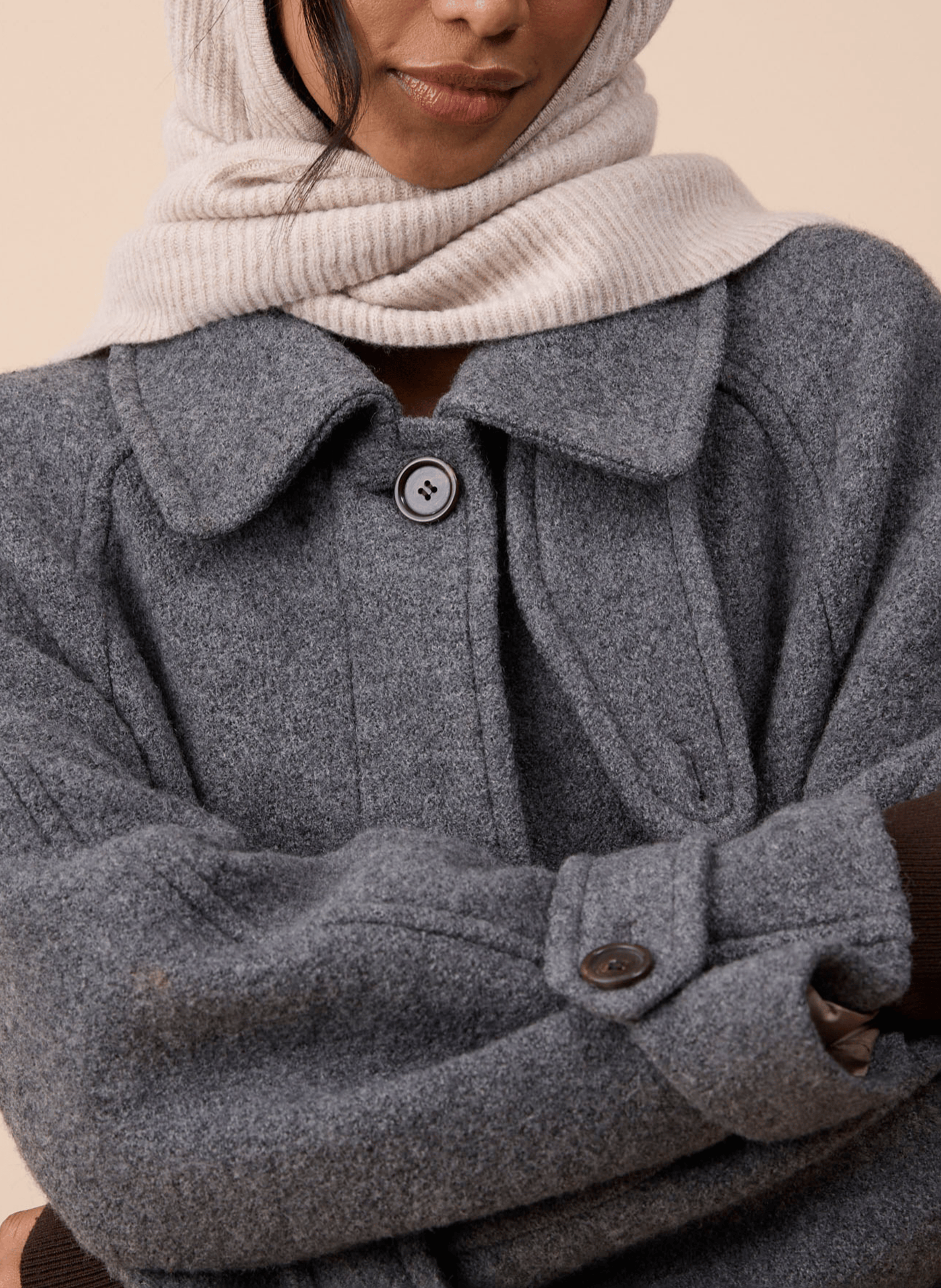 Wool hood TBCO Beige