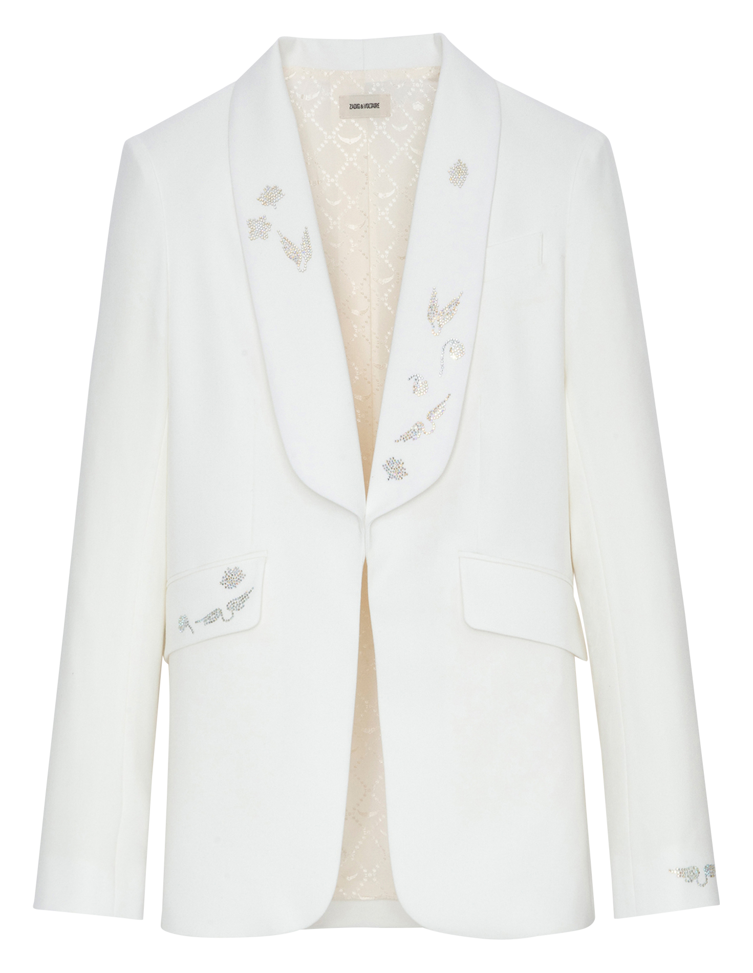 Blazer col châle à strass  ZADIG&VOLTAIRE Blanc