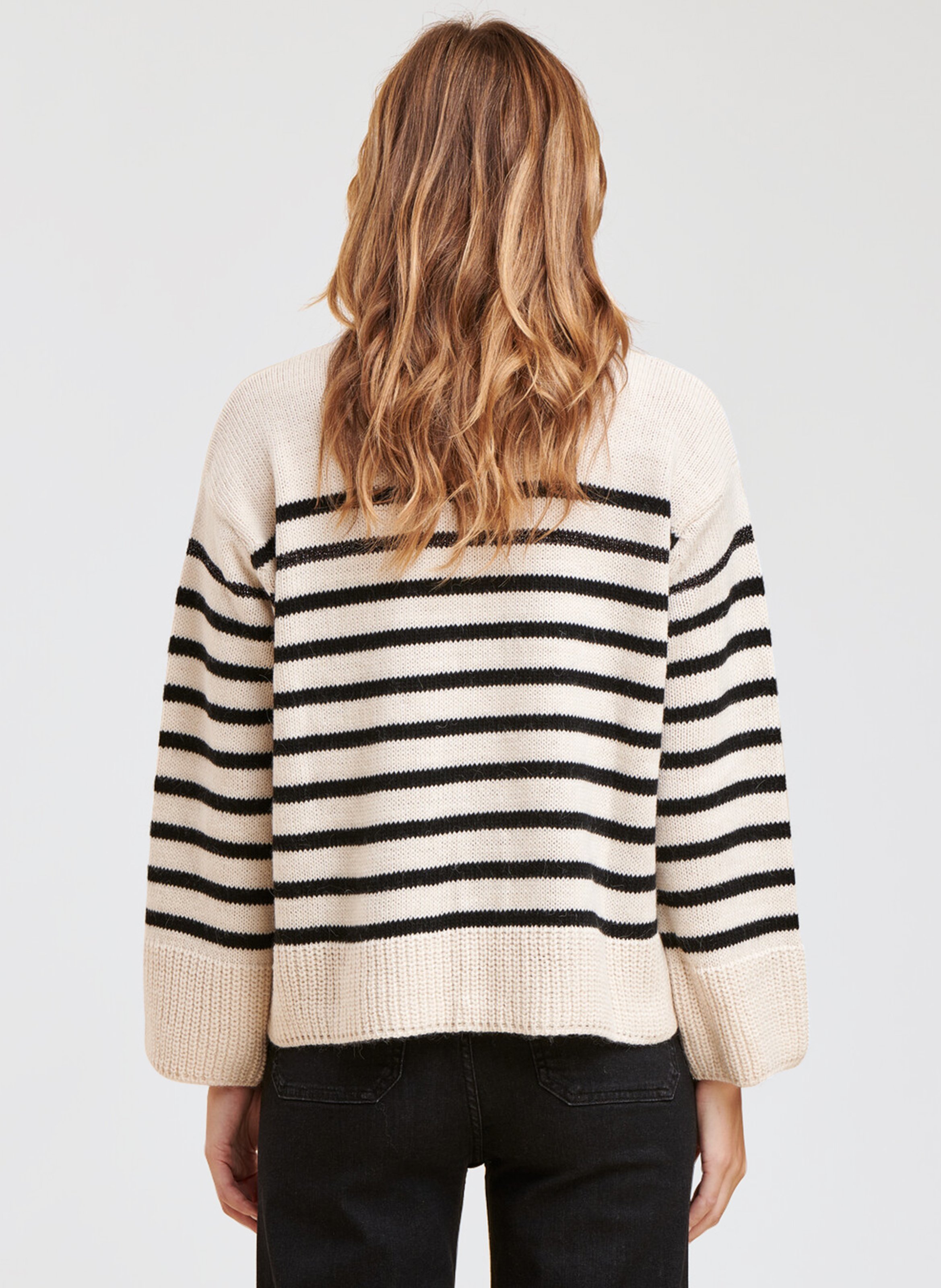 Striped High-neck Jumper Ecru La Fee Maraboutee - Women | Place des  Tendances