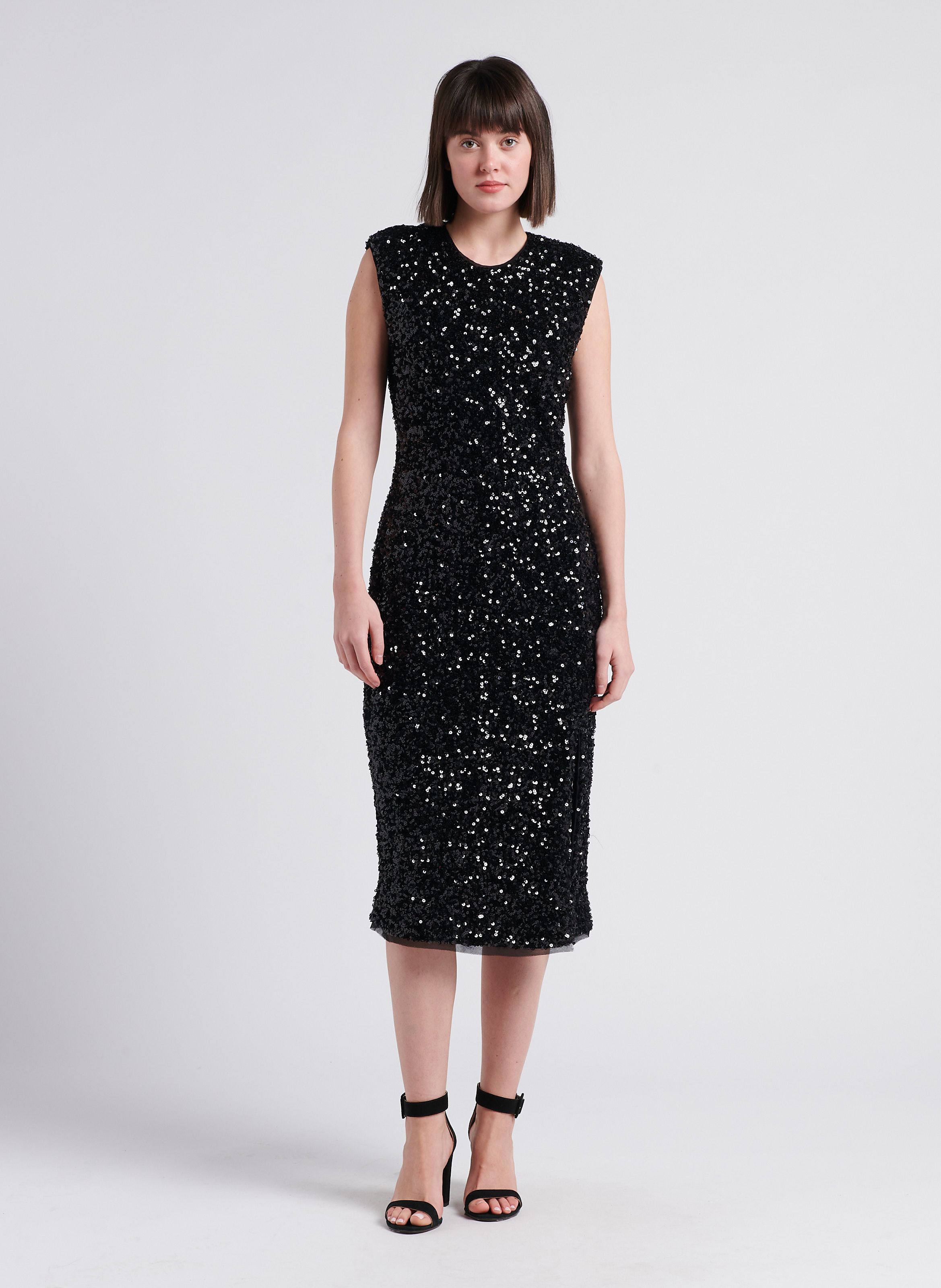 Robe noire a sequins hot sale