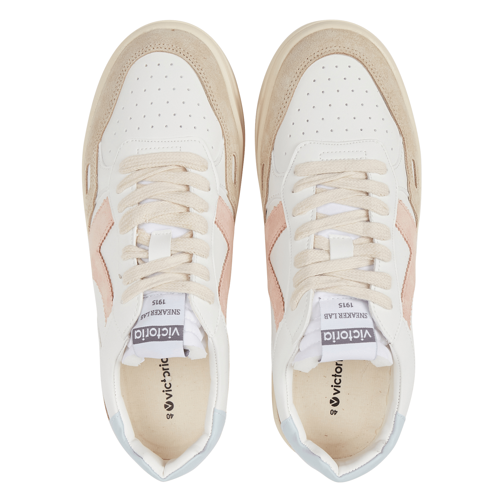 Veloursleder-Sneaker mit Plateausohle VICTORIA Blau