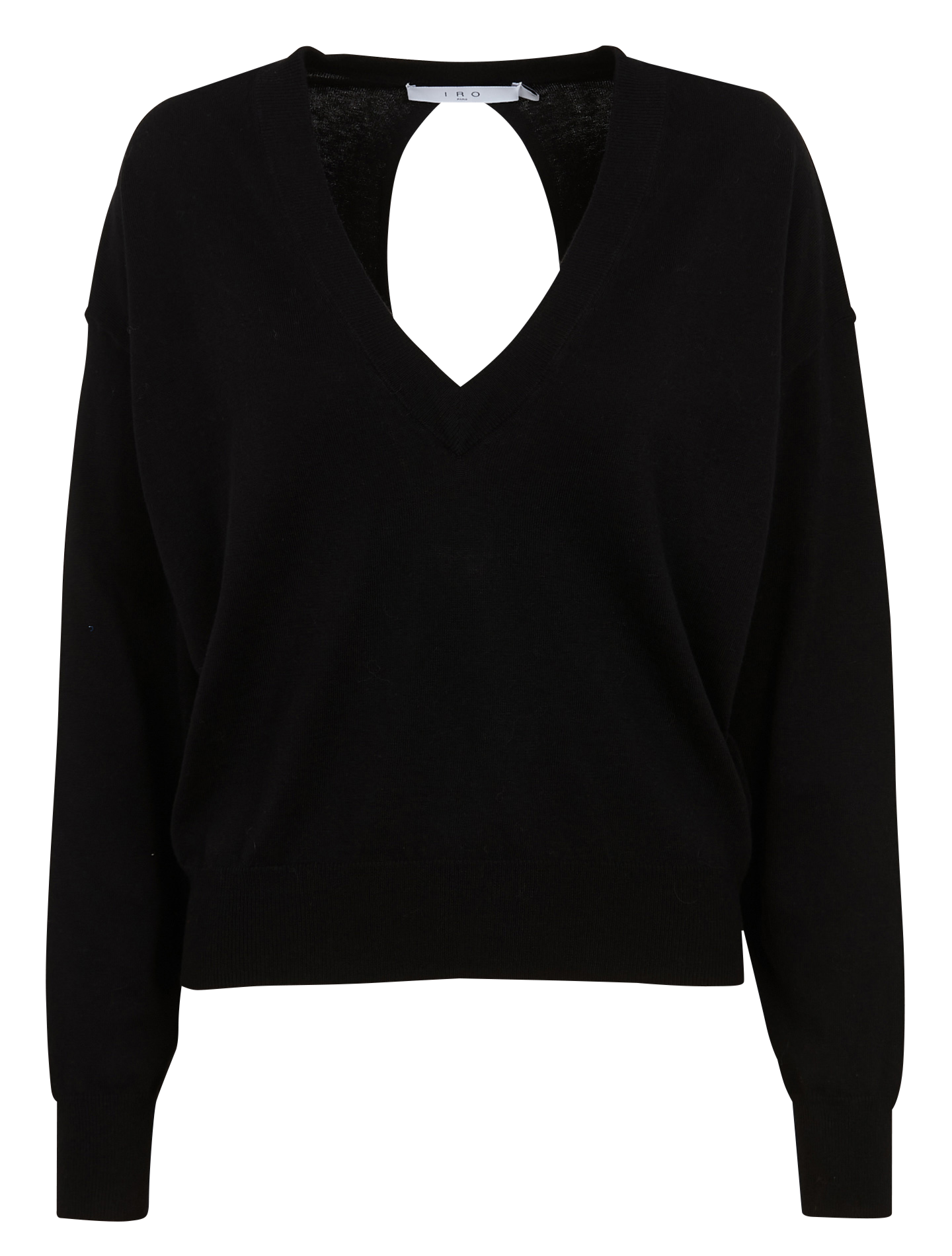 Pull col V droit en coton et cachemire mélangé IRO Noir