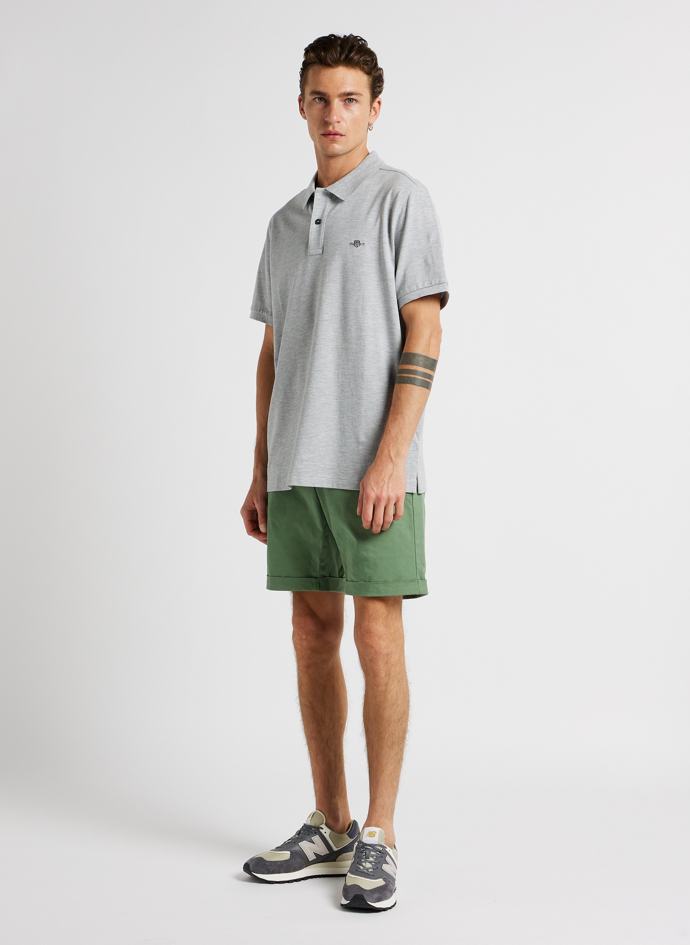 Cotton polo shirt with classic collar GANT Grey