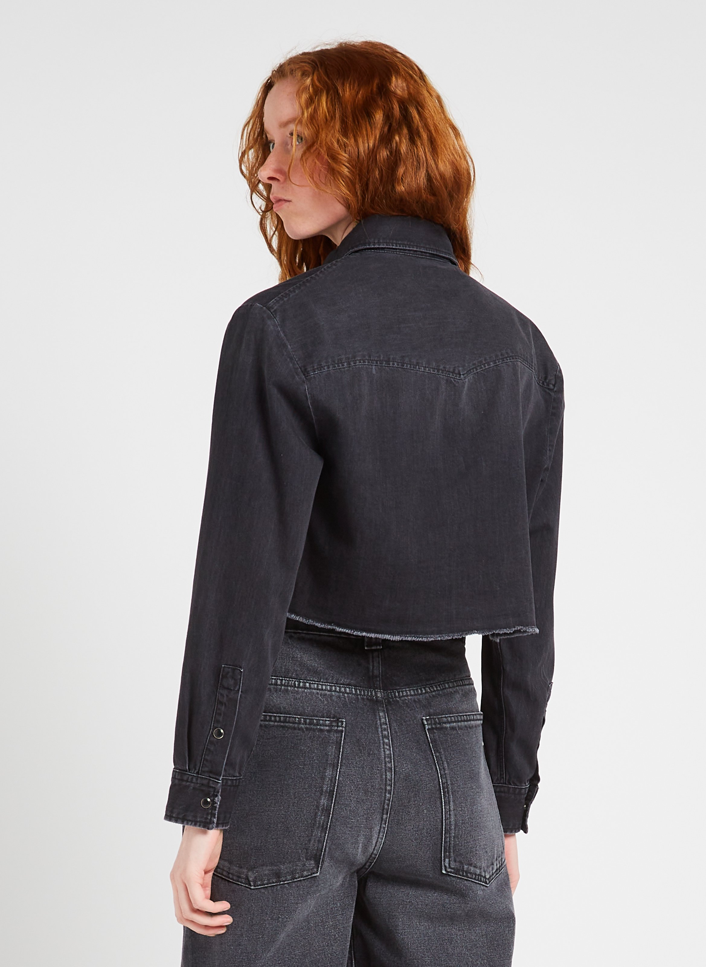 Chemise courte en denim THE KOOPLES Noir