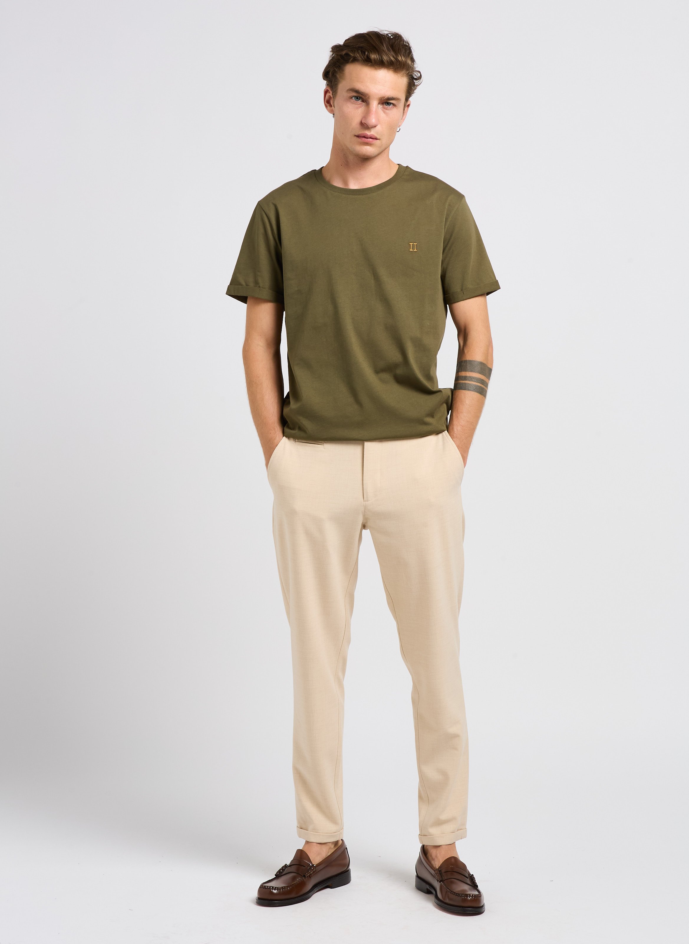 Pantalon de costume en fibres recyclées mélangées LES DEUX Marron