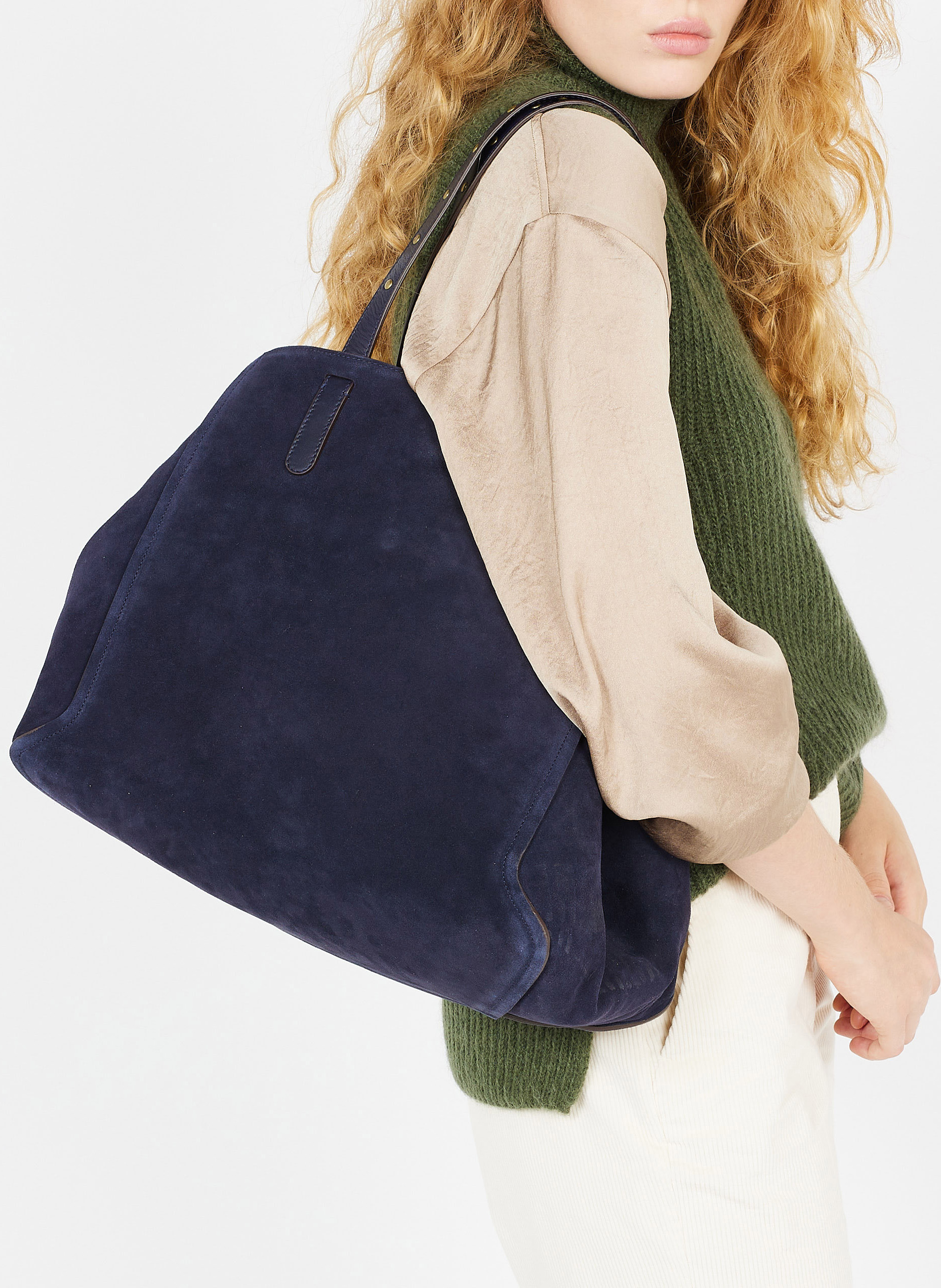 Sac cabas en cuir Bleu