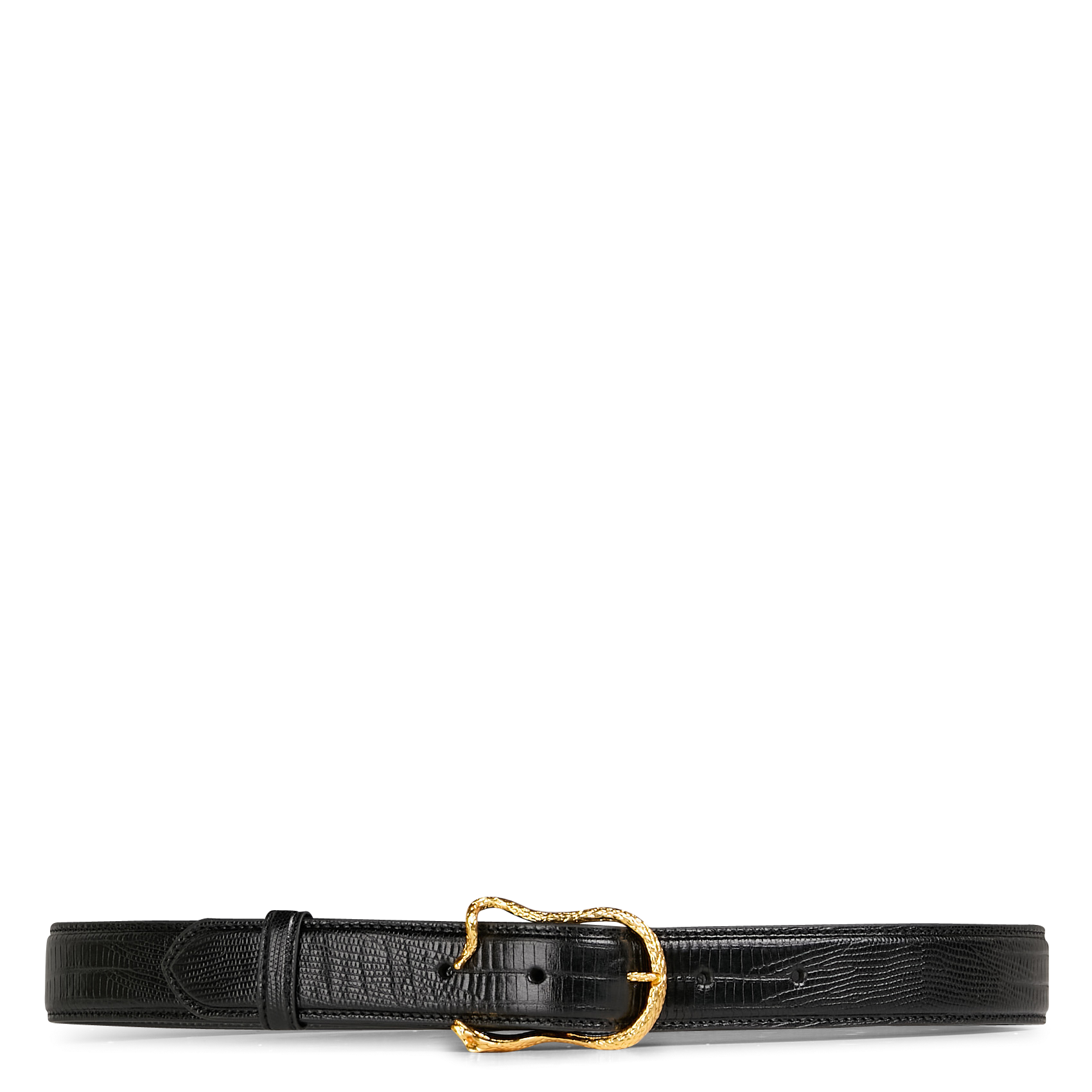 Leder Gürtel mit Schlangenschnalle LAURENCE BRAS Schwarz