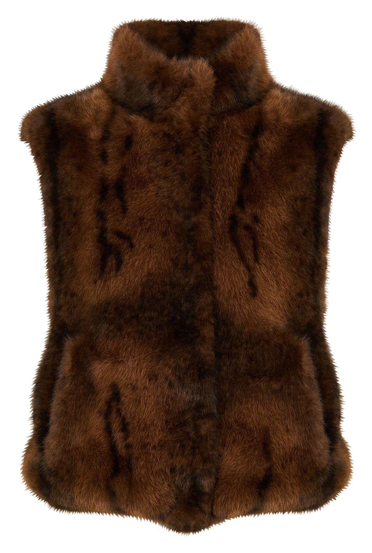 Gilet sans manches effet fourrure MAISON 123 Marron