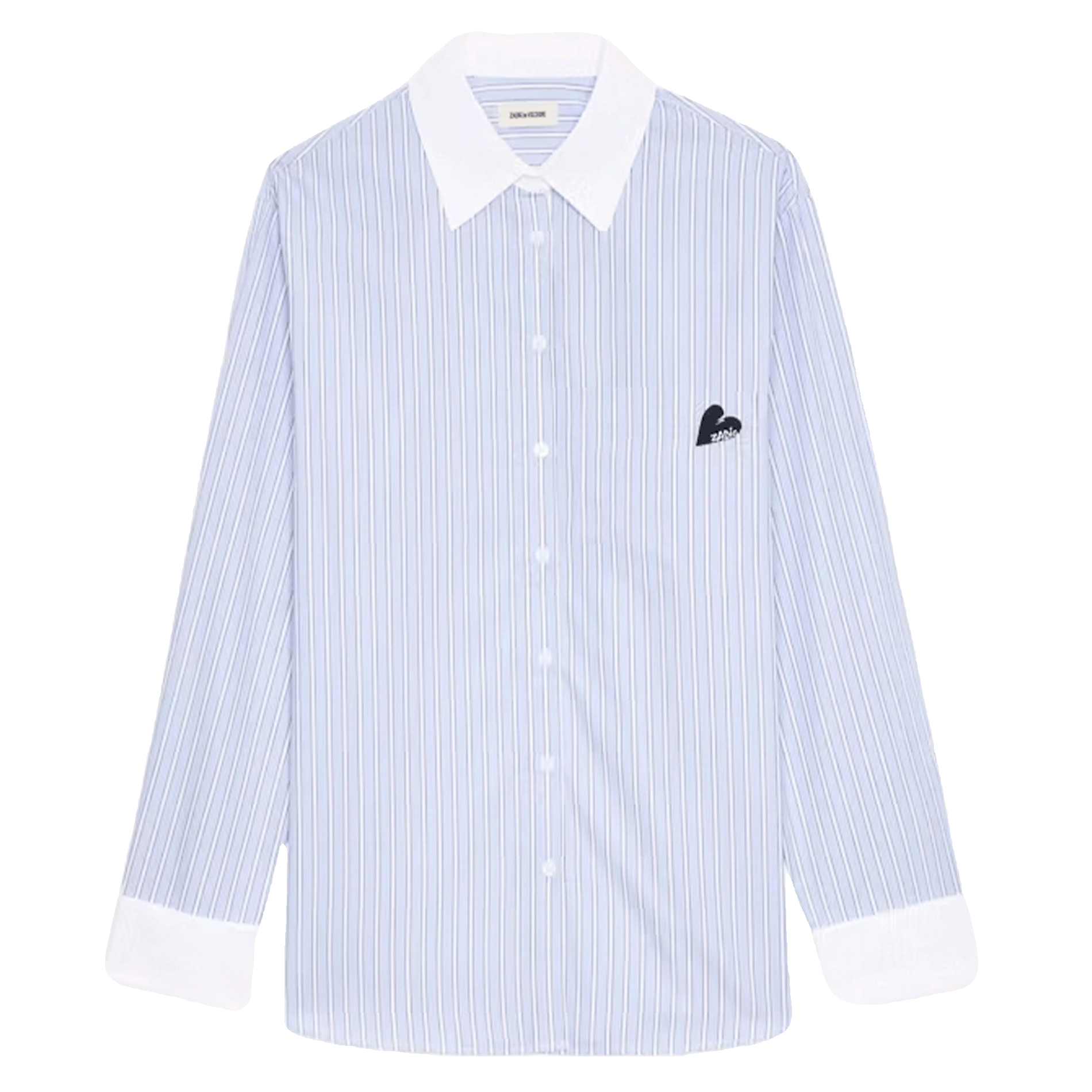 Chemise droite rayée avec broderie  ZADIG&VOLTAIRE Bleu