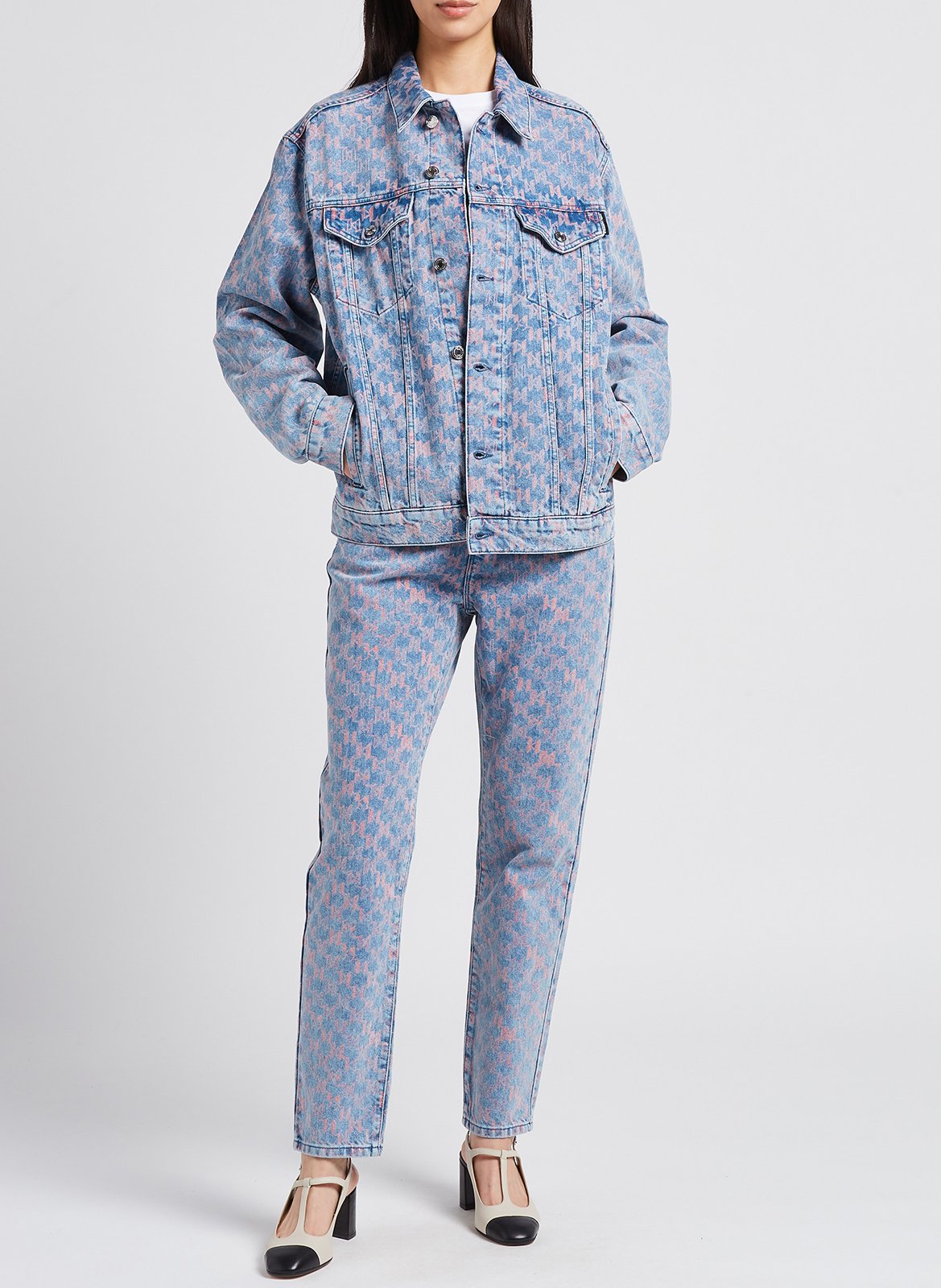 Printed denim jacket KARL LAGERFELD Faded jeans