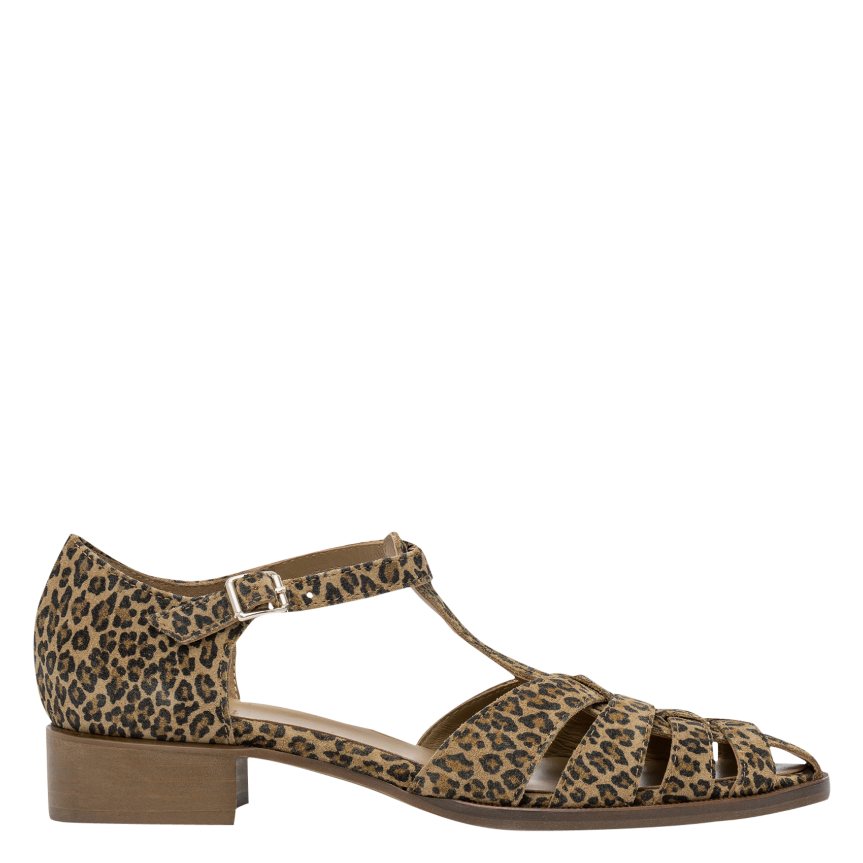 Flache Ledersandalen mit Leopardenmuster BOCAGE Mehrfarbig