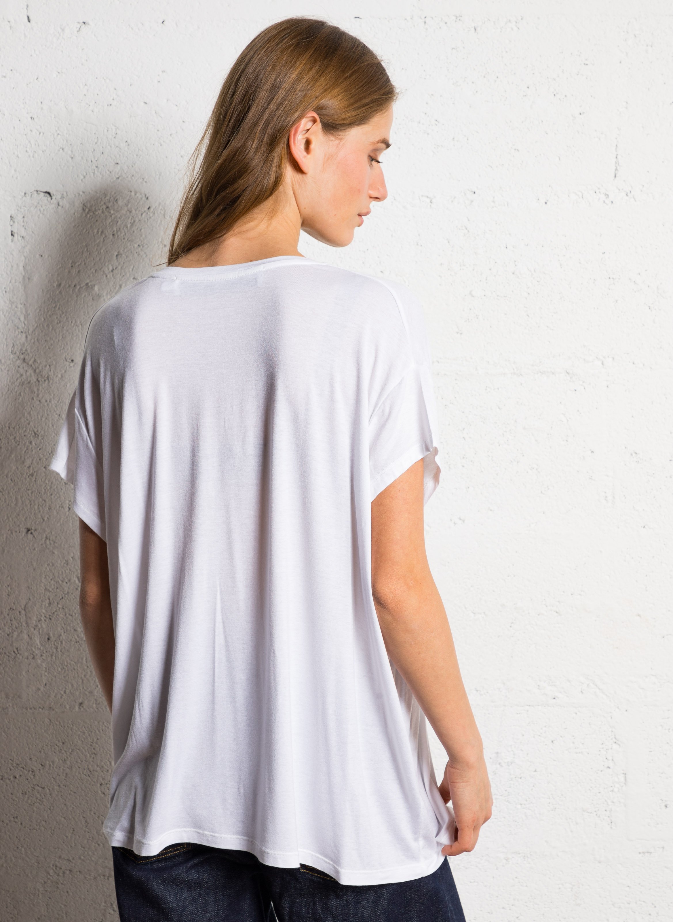 Tee-shirt col rond ample MARGAUX LONNBERG Blanc