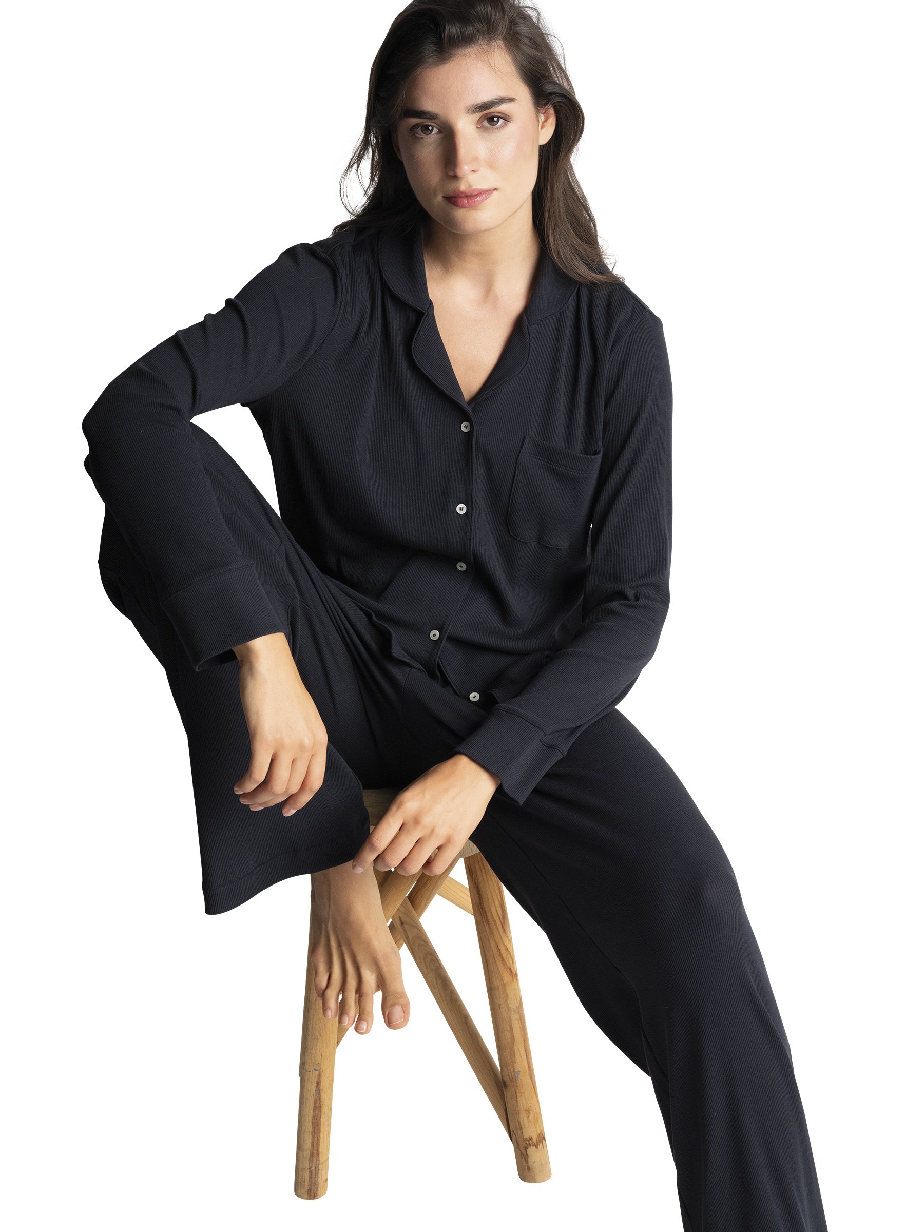 Long-sleeve pajama top PASSIONATA Black