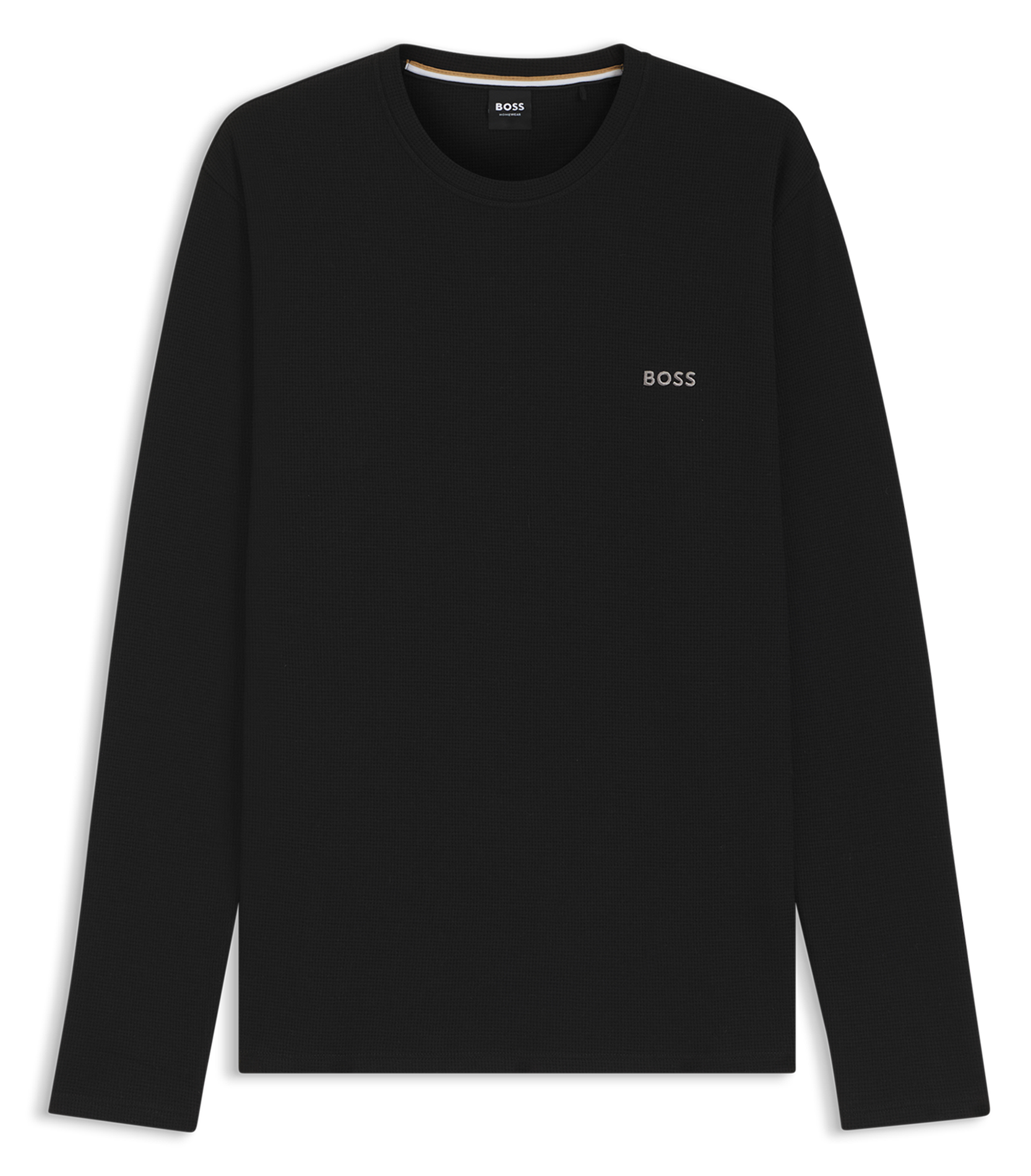 Straight long-sleeved T-shirt with logo BOSS Black
