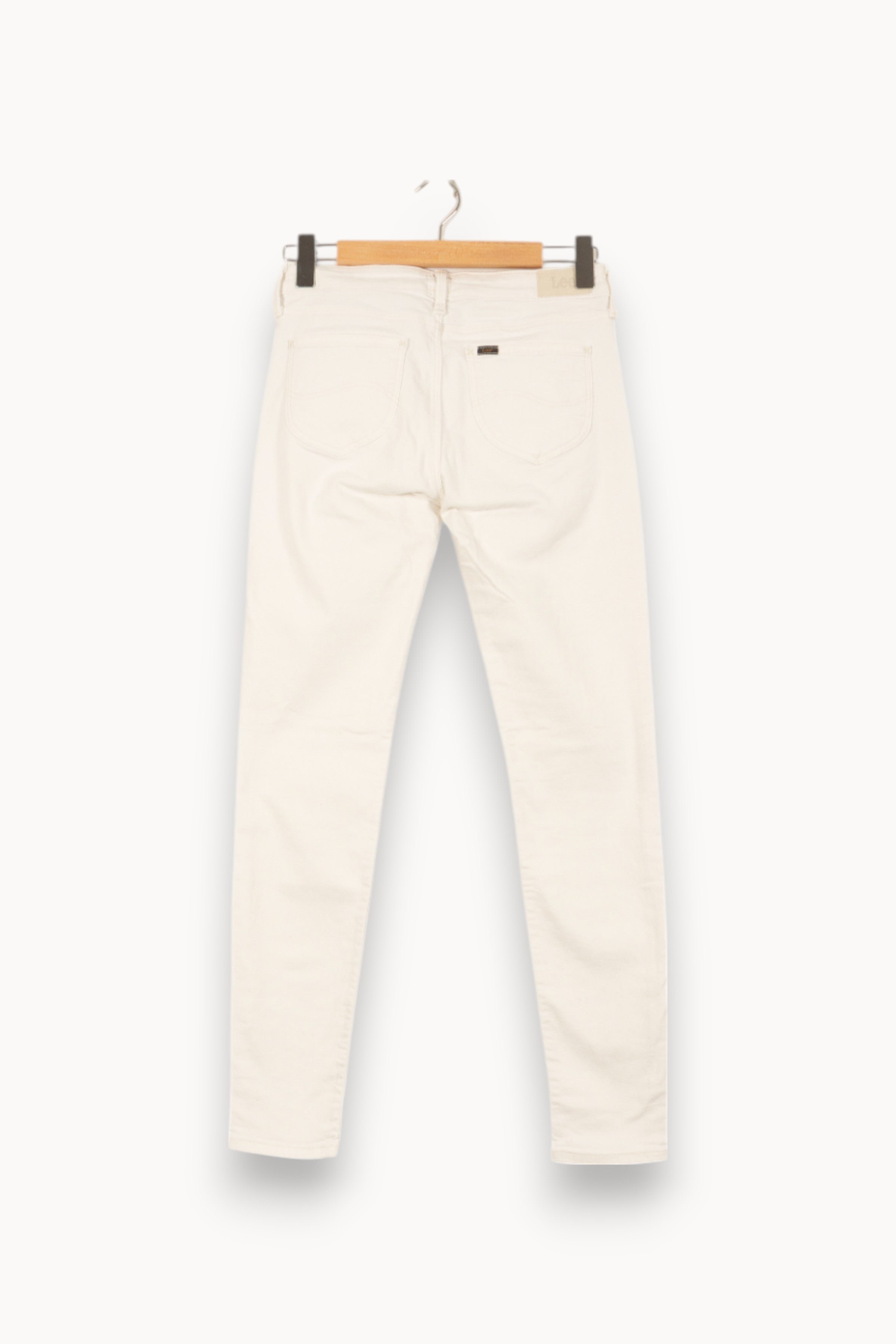 Cropped slim jeans with studs LEE - Seconde Main White