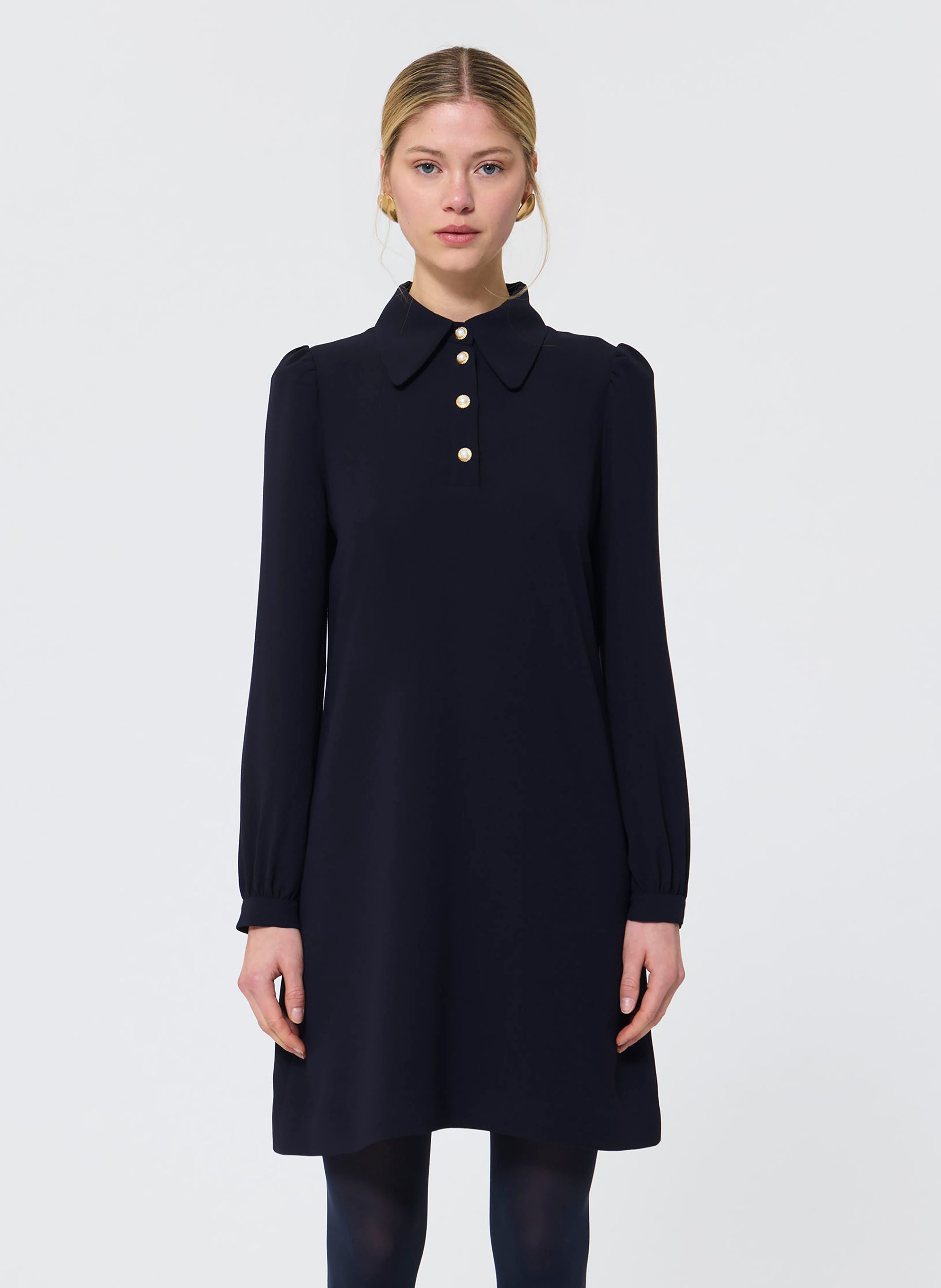 Vestito corto con collo classico TARA JARMON Blu