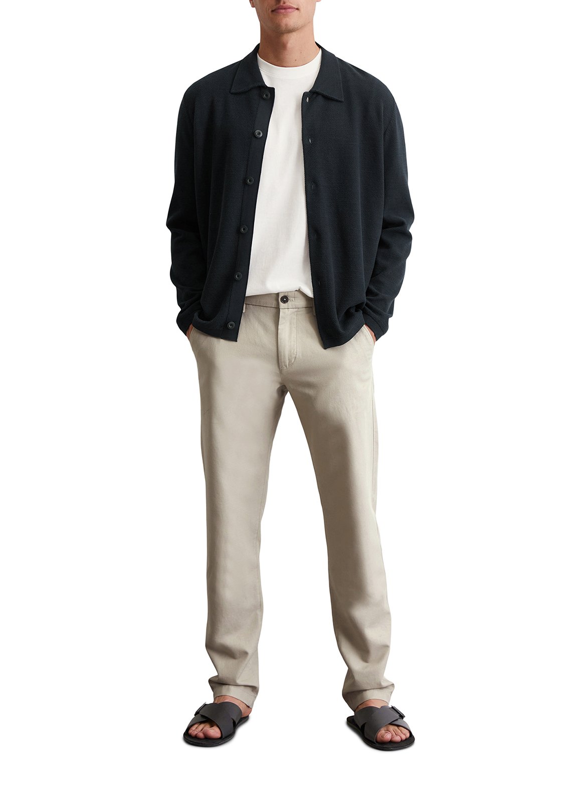 Gilet col classique en coton MARC O'POLO Bleu