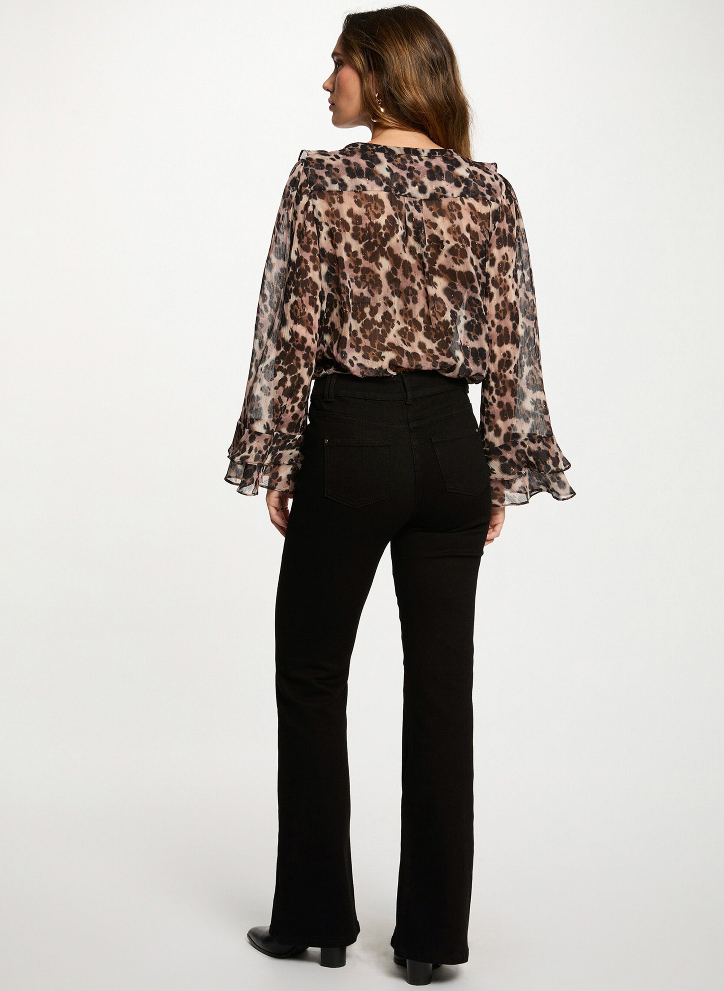 Fitted V-neck printed shirt MORGAN Multicolored