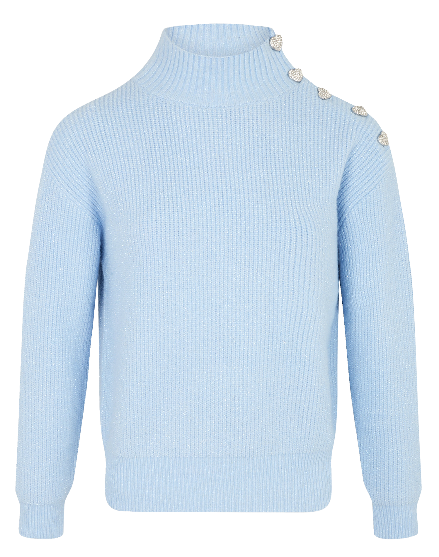 Rechte trui met hoge kraag MORGAN Blauw