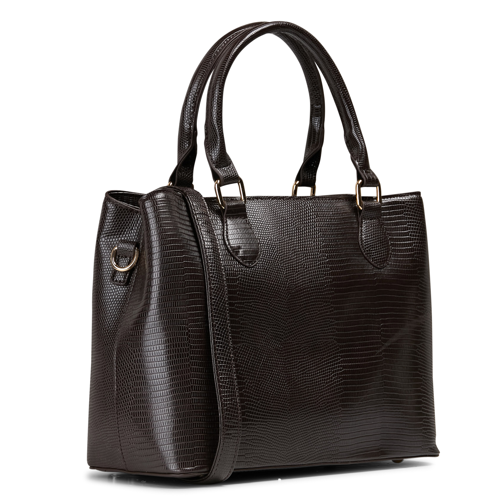 Embossed crocodile shoulder bag AU PRINTEMPS PARIS Brown