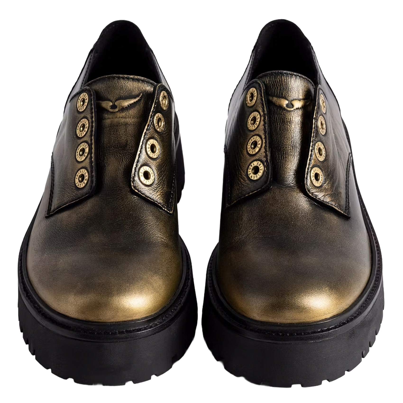 Derby's van metaalkleurig leer ZADIG&VOLTAIRE Zwart