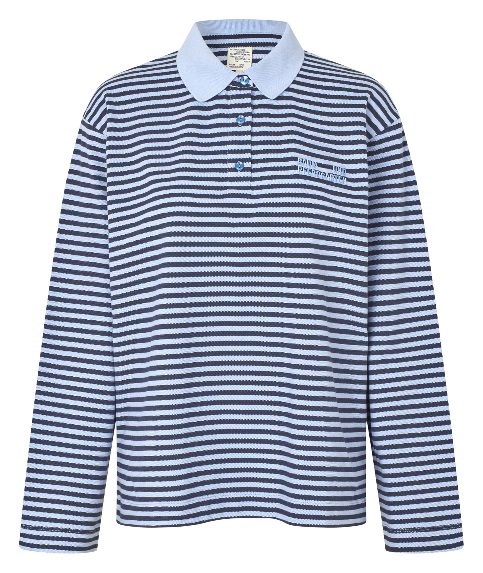 Straight striped organic cotton polo BAUM UND PFERDGARTEN Blue