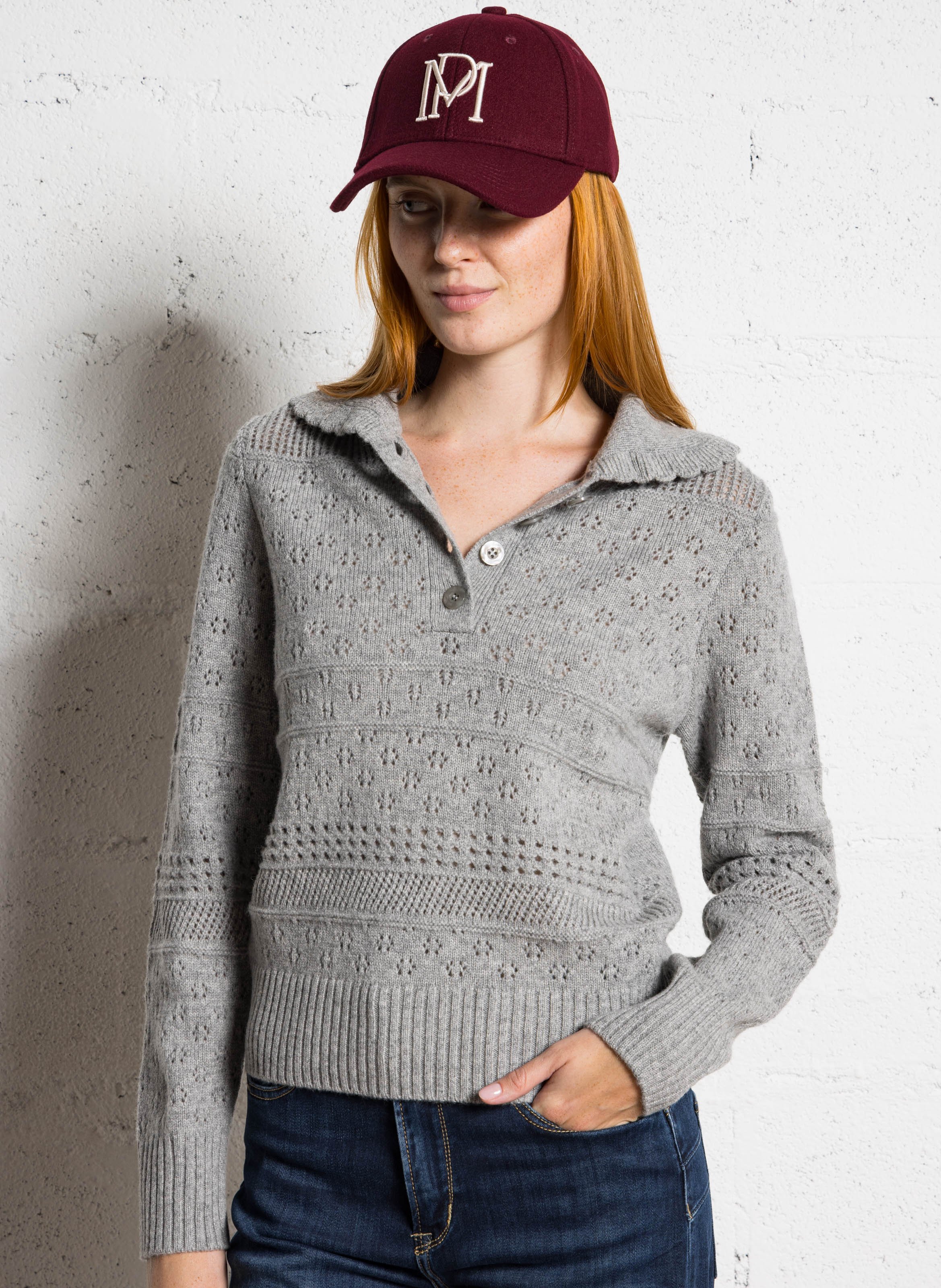 Straight wool sweater with Peter Pan collar PETITE MENDIGOTE