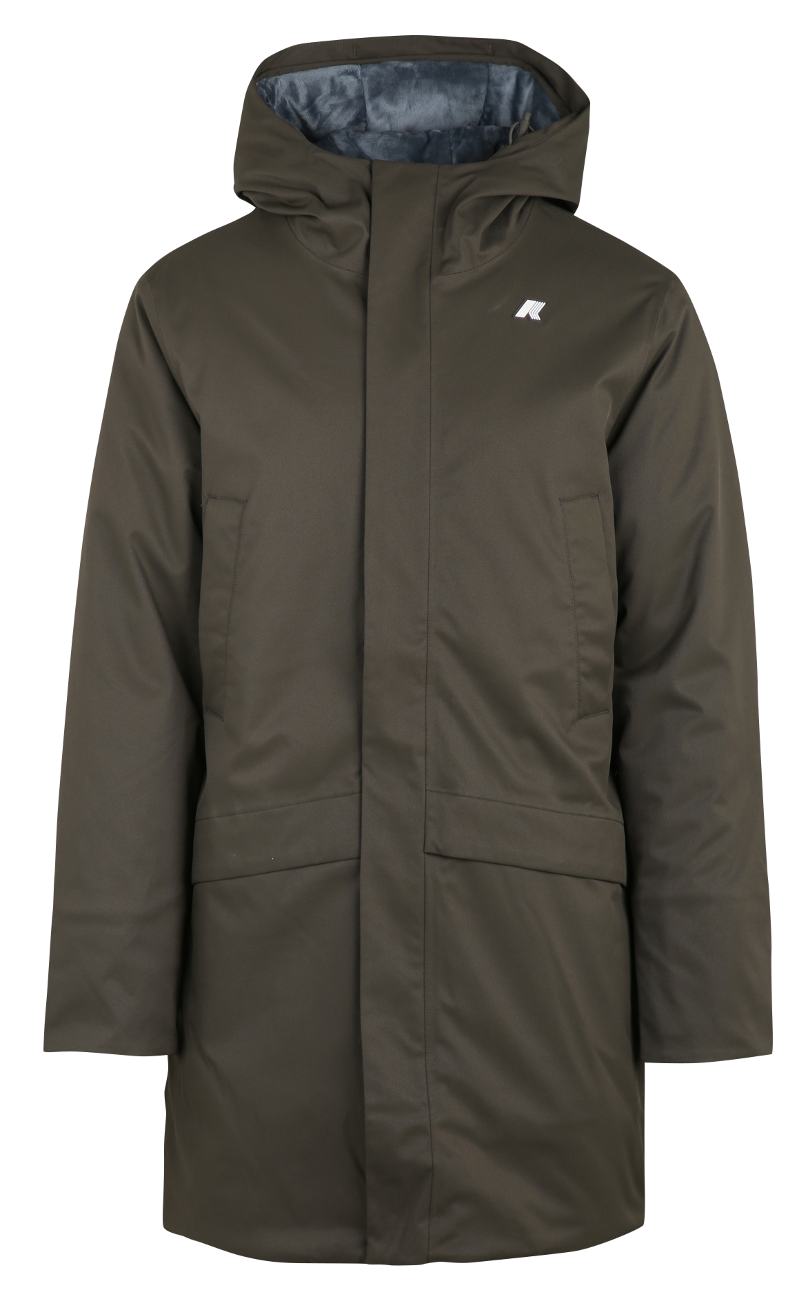 Veste longue col montant K-WAY Kaki