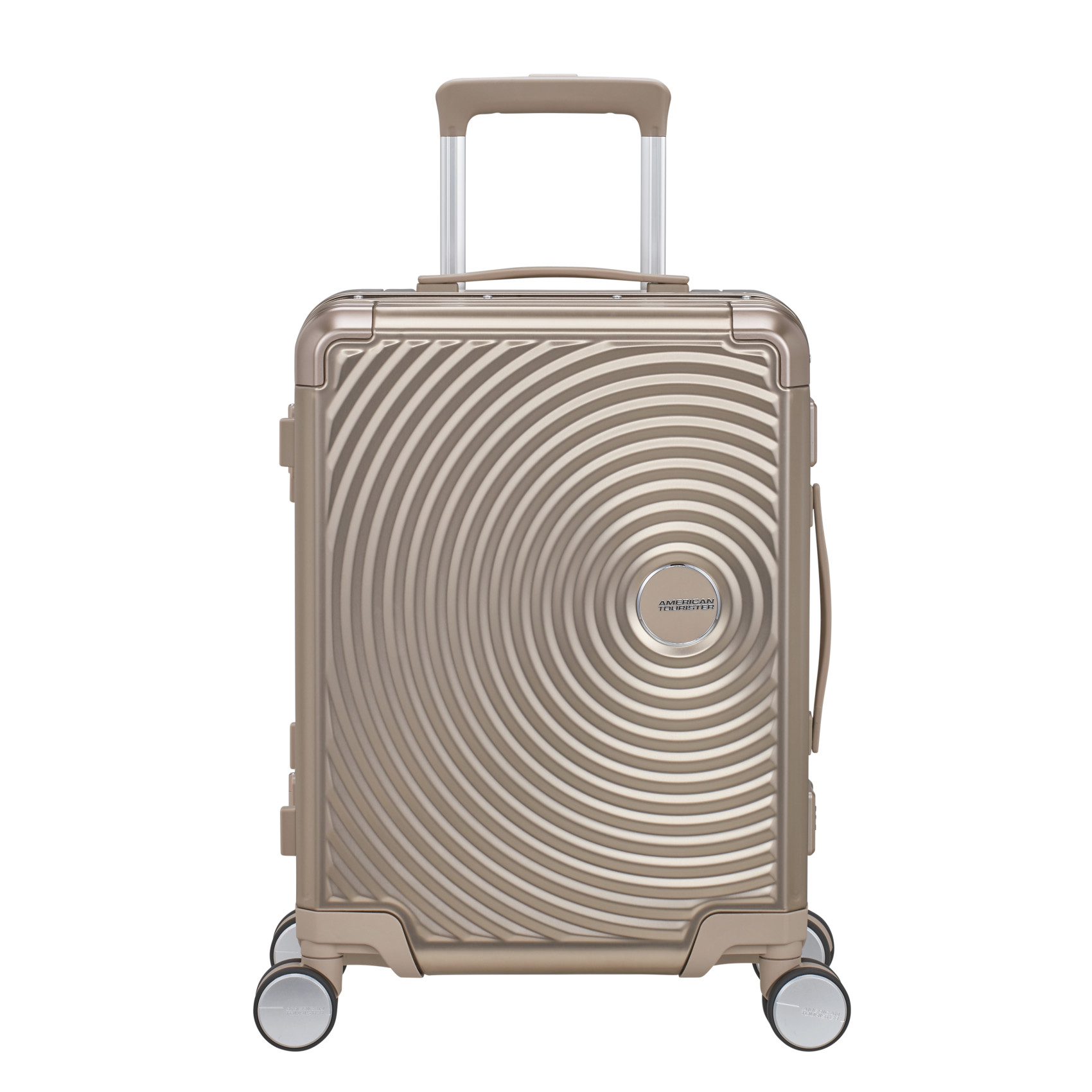Aluminum suitcase with 4 wheels size S AMERICAN TOURISTER Golden