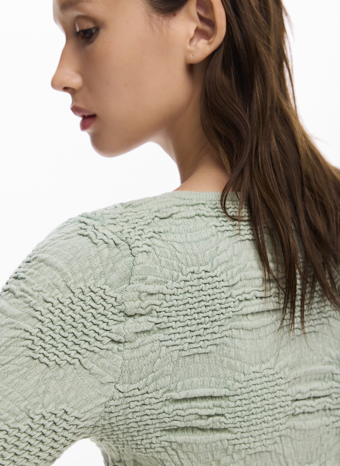 Top manches longues à tissu texturé DESIGUAL Vert