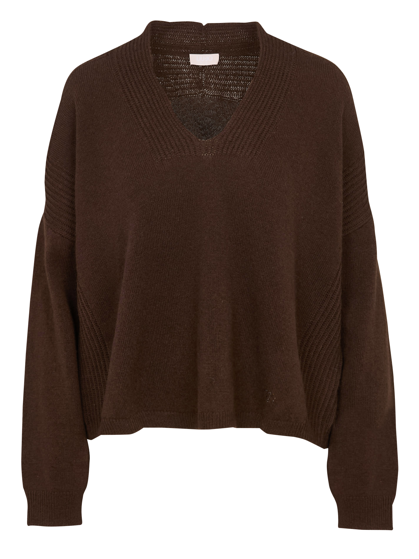 Pull oversize col rond en laine LIU JO Marron