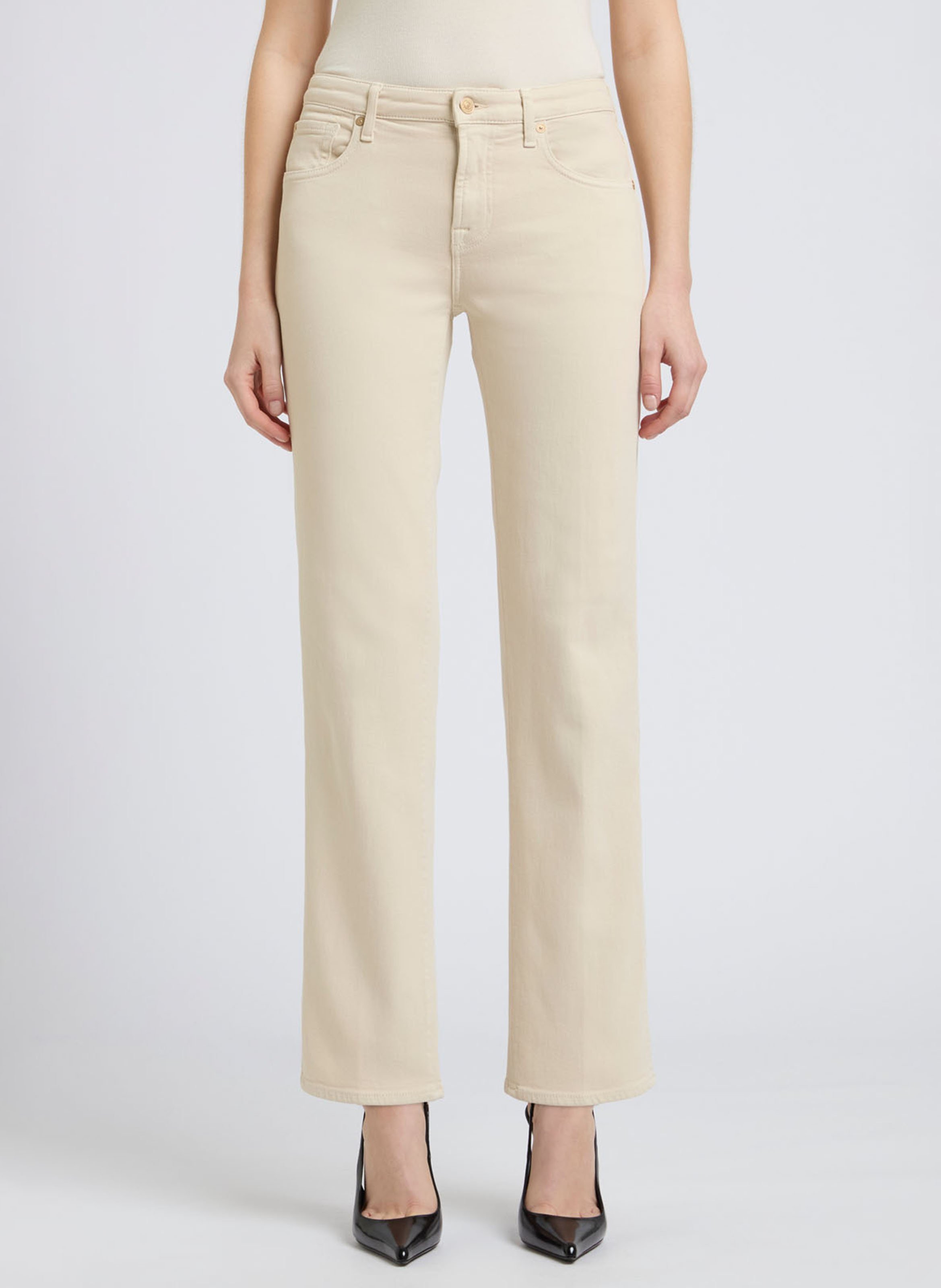 Rechte jeans - katoenblend 7 FOR ALL MANKIND Beige