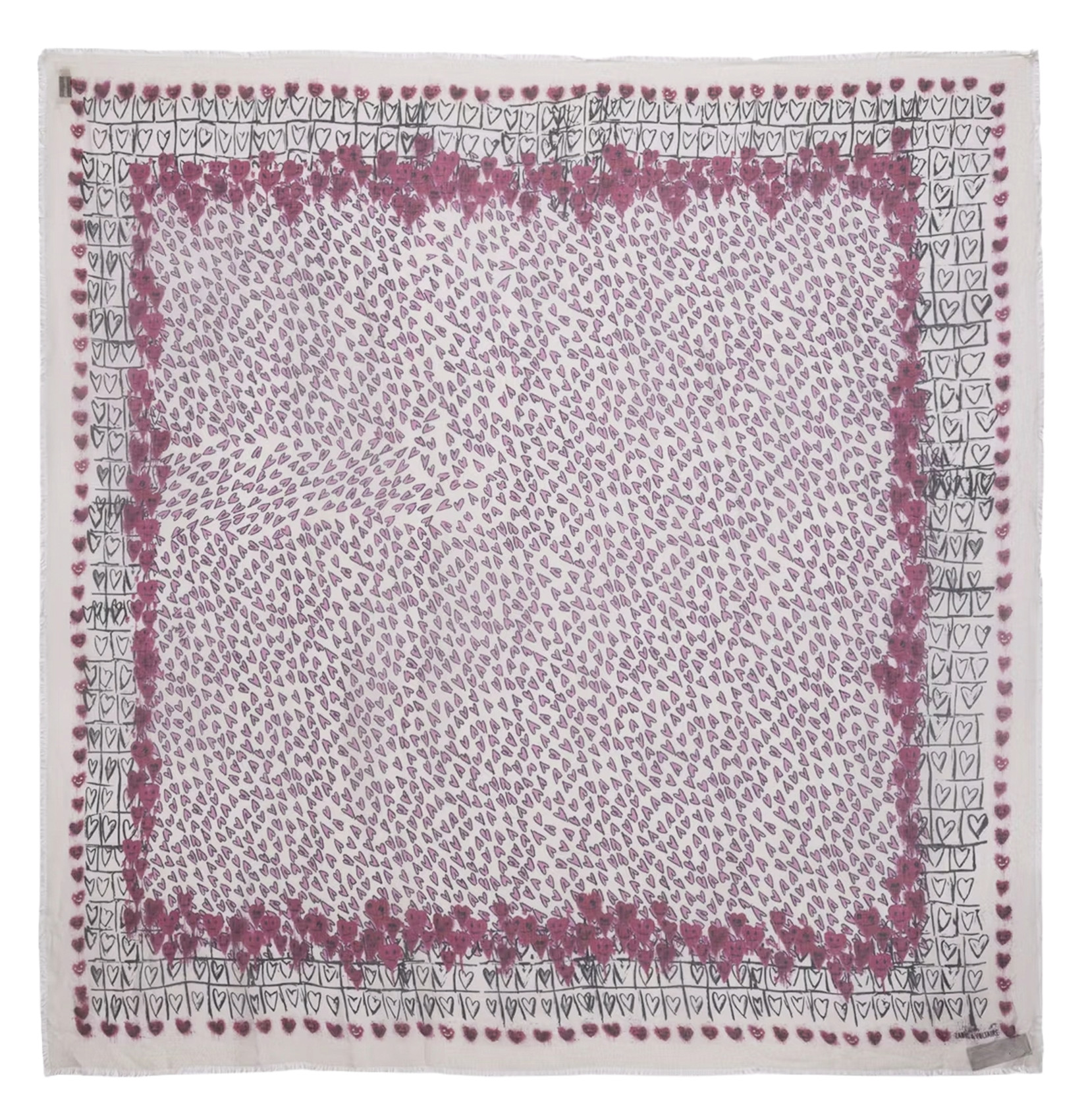 Foulard carré imprimé ZADIG&VOLTAIRE Blanc