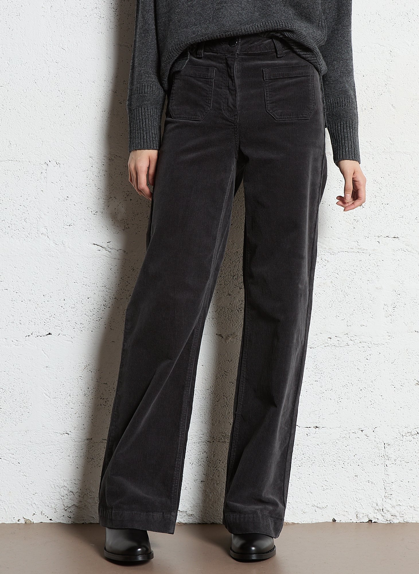 Cotton-blend chinos MAISON 123 Grey