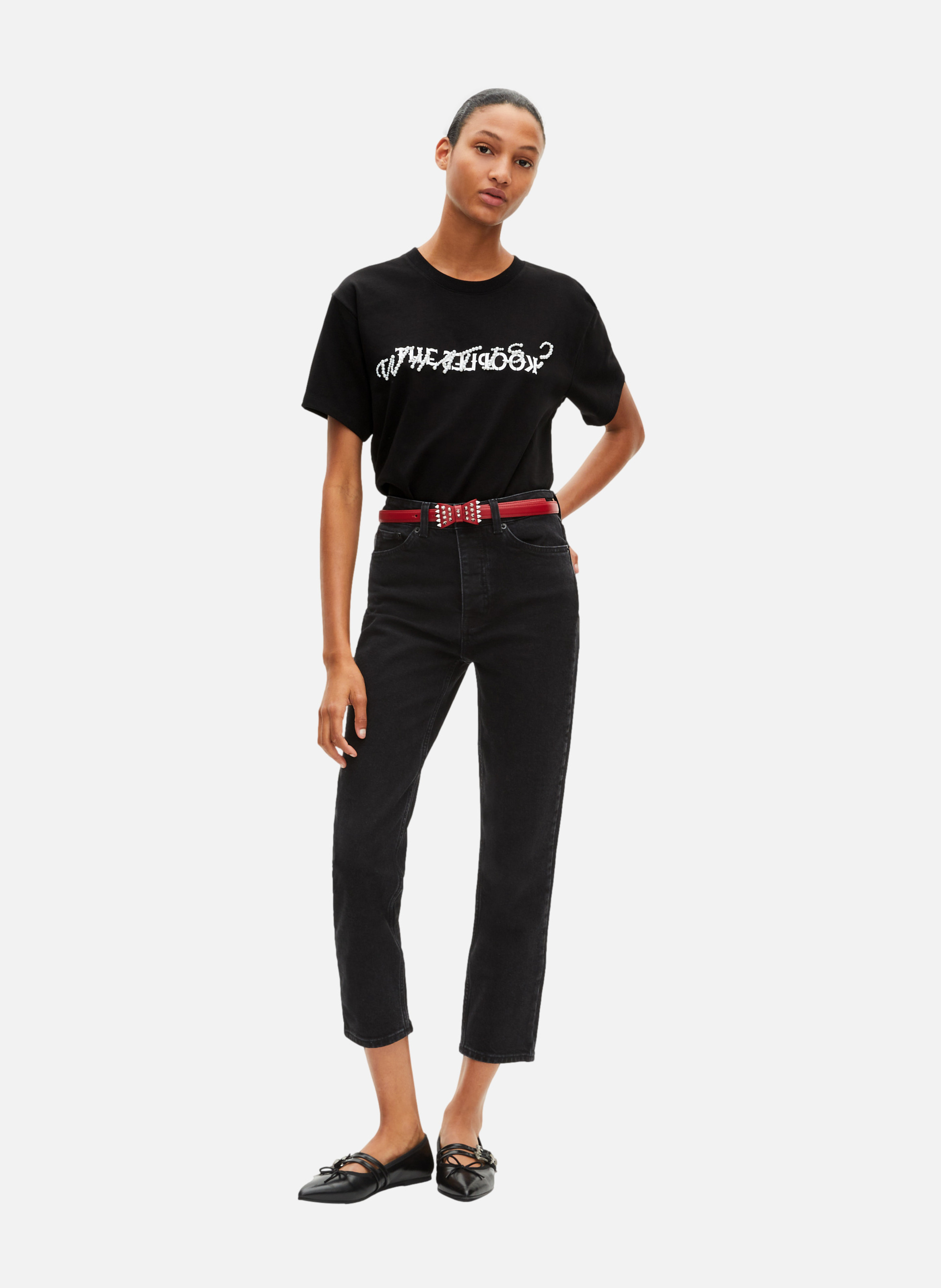 T-shirt with pearls Black