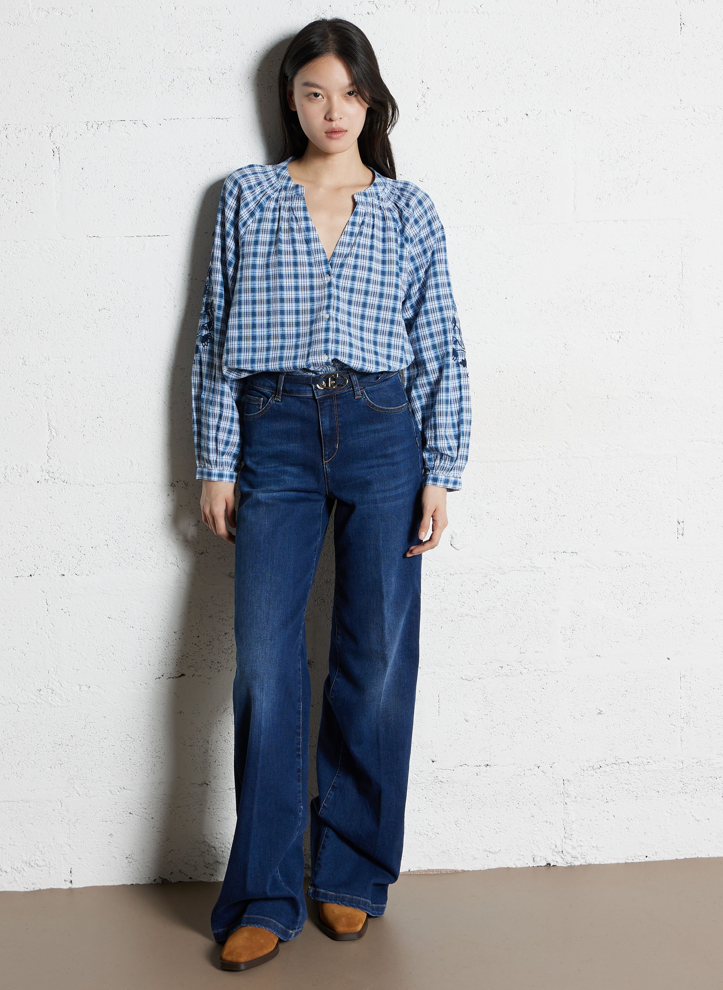 Ausgewaschene Bootcut-Jeans LIU JO Blau