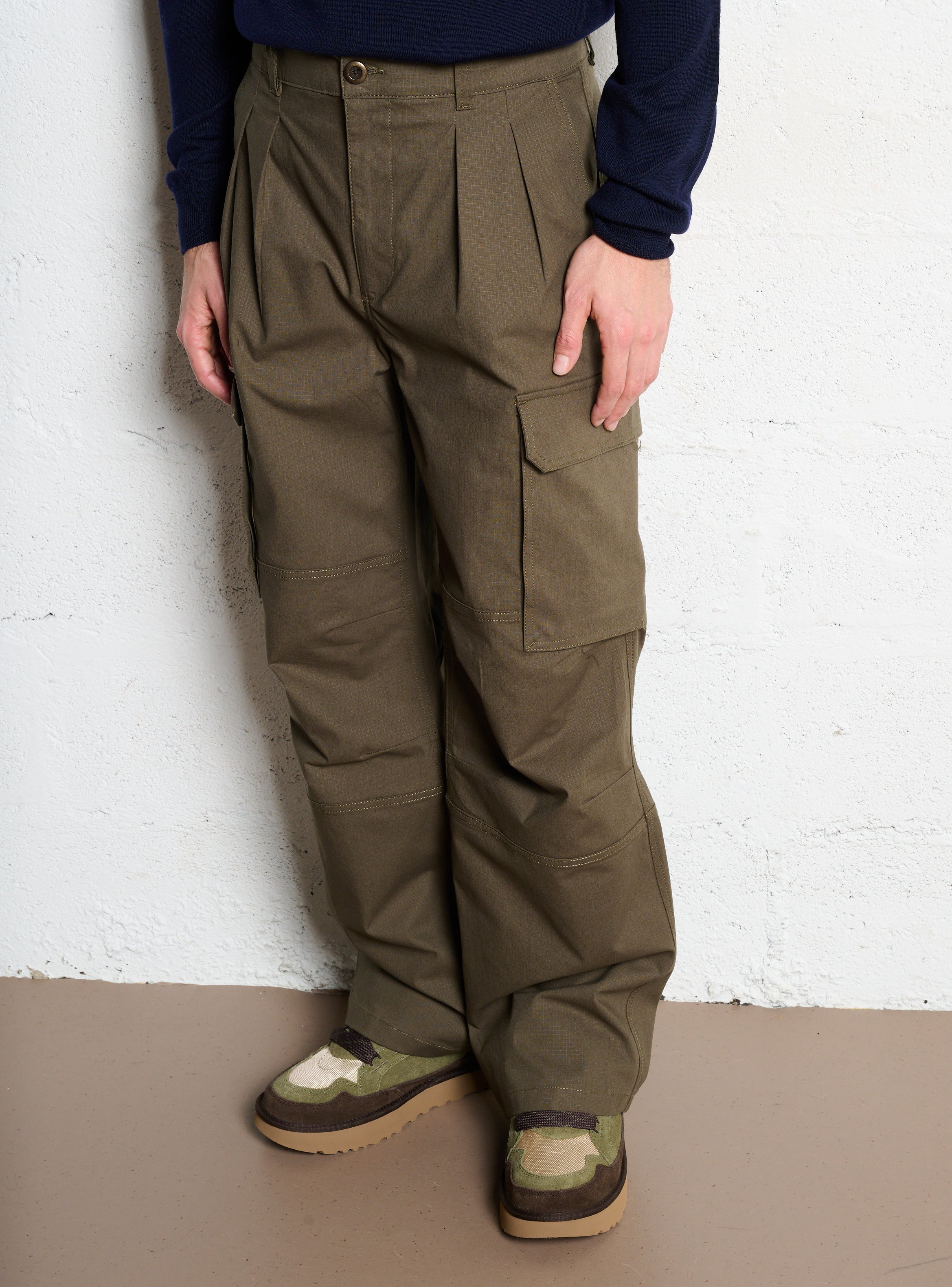 Cotton-blend cargo pants SAISON 1865 Khaki
