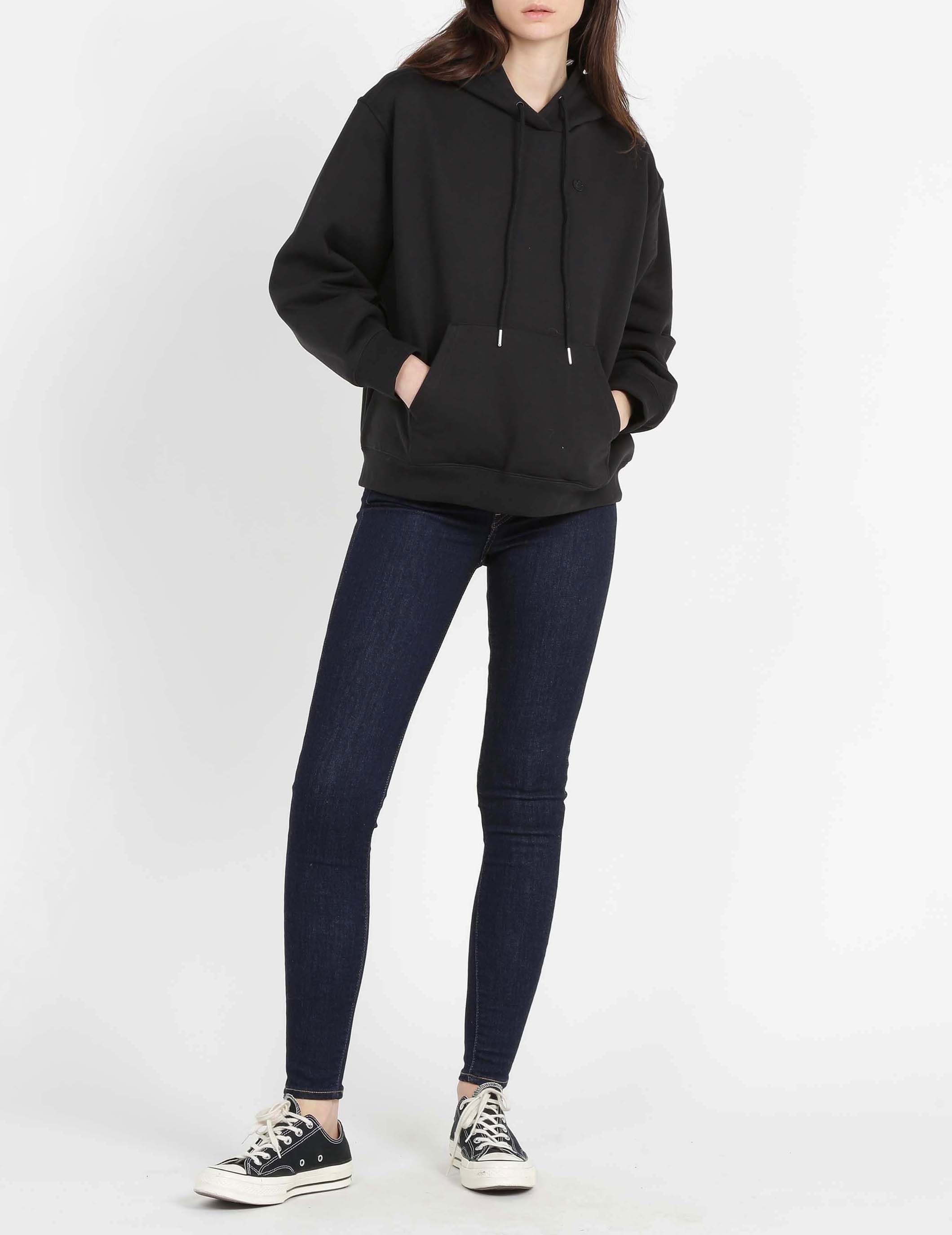 Round-neck cotton sweatshirt ADIDAS Black