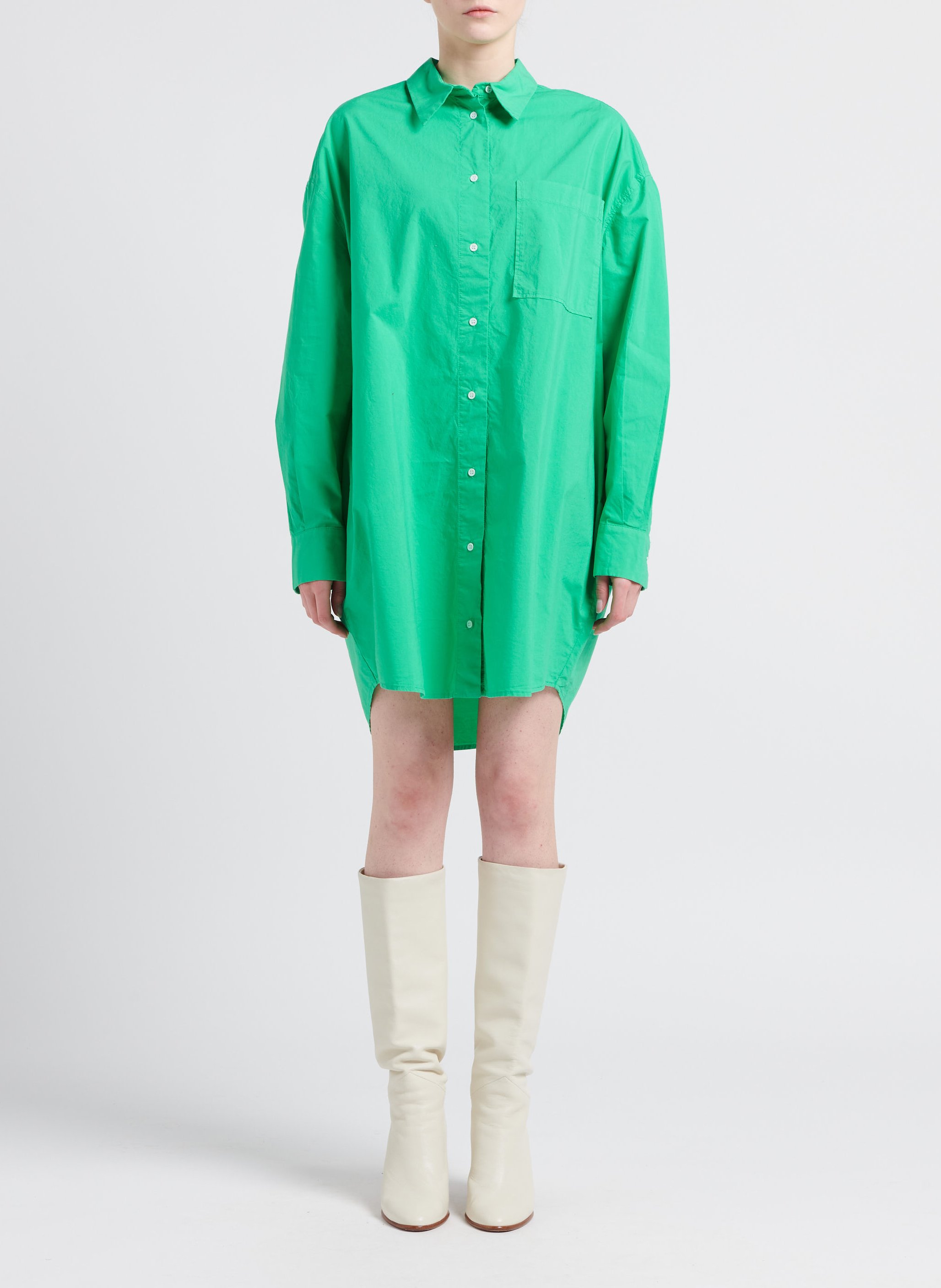 Oversized cotton shirt dress COLLECTORS CLUB Green