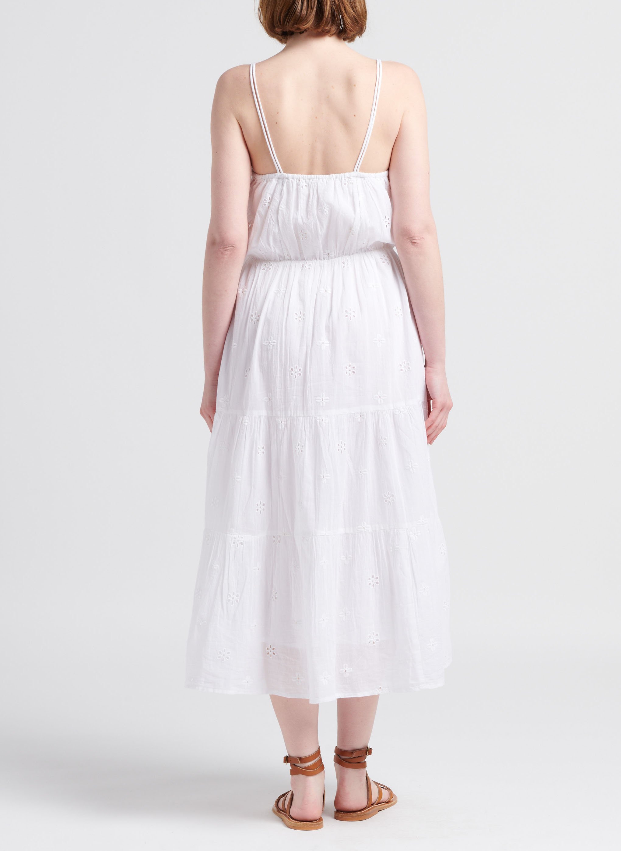 Long strappy cotton dress LA PETITE ETOILE White