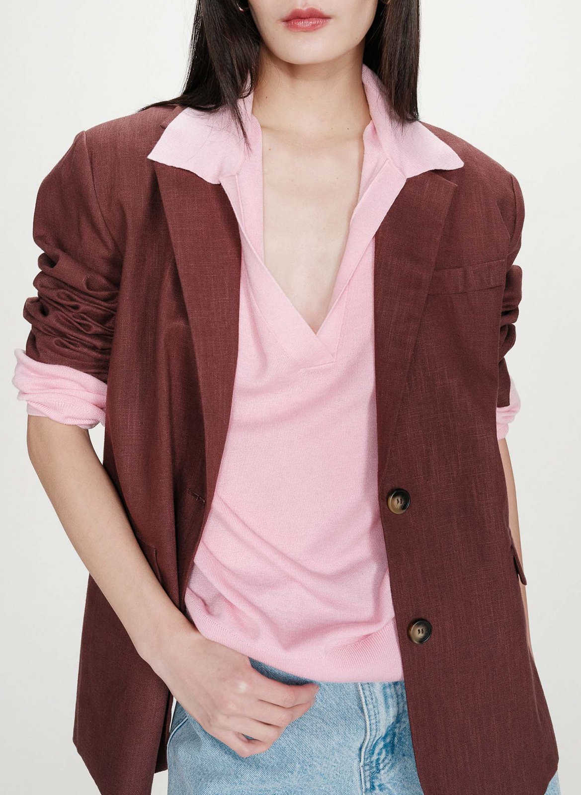 <p>Oversized classic knit sweater</p> GRACE ET MILA Pink